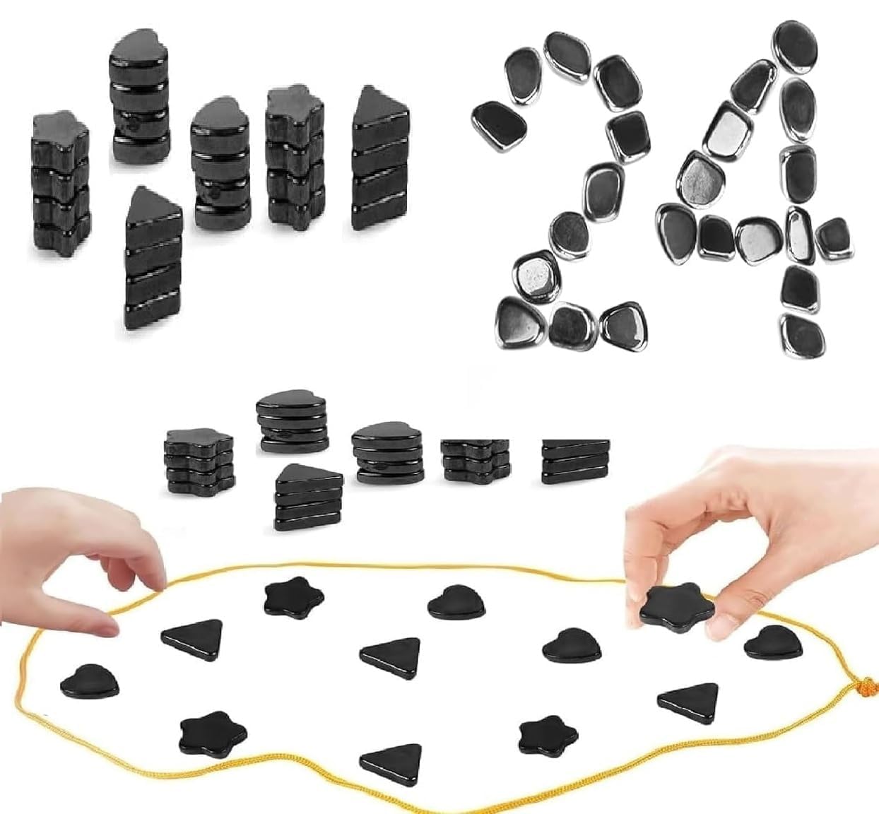 LNT 24-Piece Magnetic Art and Craft Set | DIY Mini Magnets for Board Games and Creative Projects for Kids Learning | Made in India