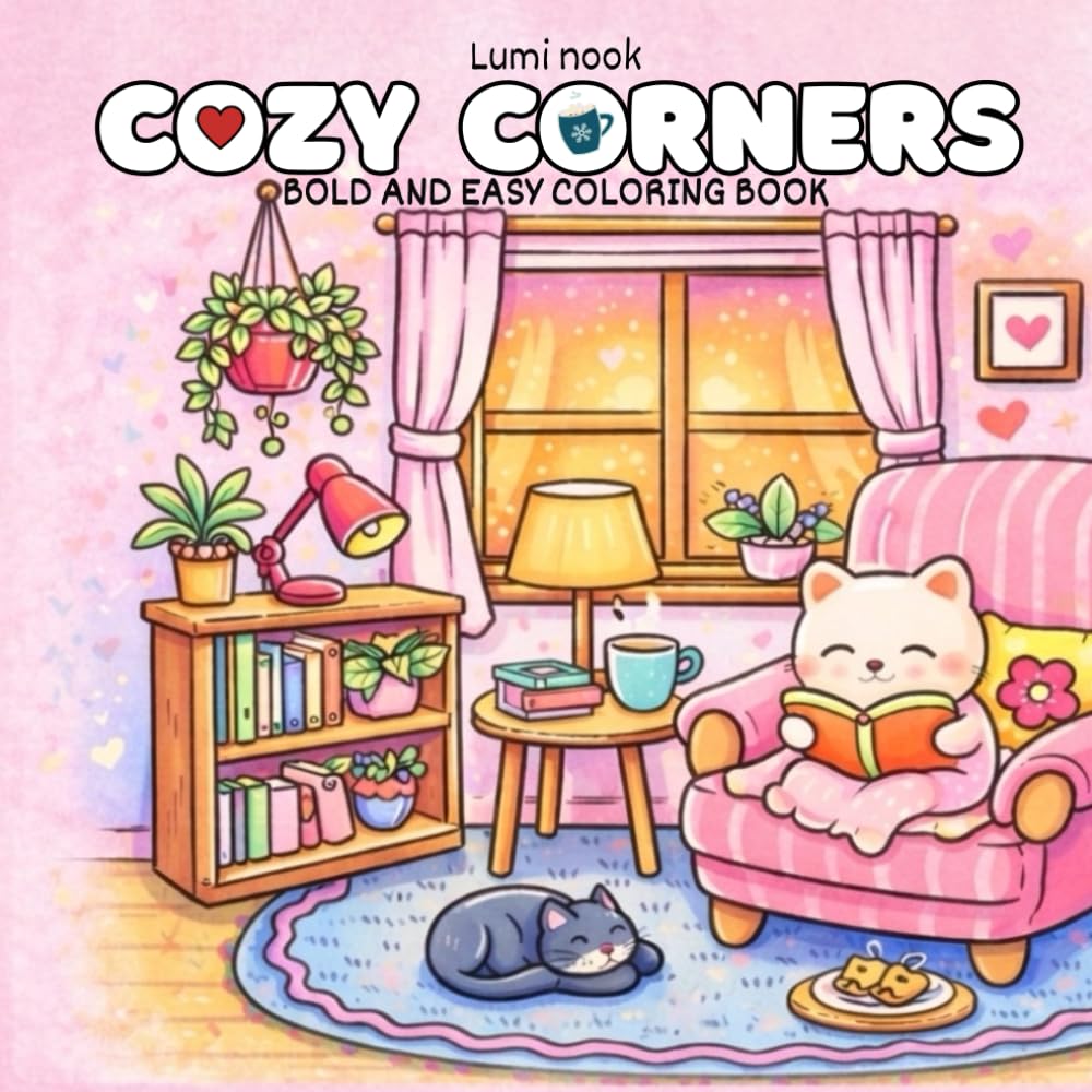 Cozy Corners: Bold and Easy Coloring Book