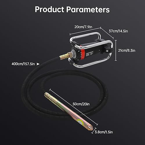 Miniatura 2 de Vibrador de hormigón de energía eléctrica de mano 1500W 16000rpm Vibrador de hormigón Vibrador portátil de construcción vibrador 4.5M (14-34 pies)