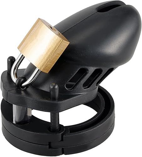 Vista 19 de Chastity Cage Juguete sexual – Jaula de silicona para hombres con anillos de 5 tamaños y 4 cerraduras de código, 2 llaves y 1 juego de cerradura