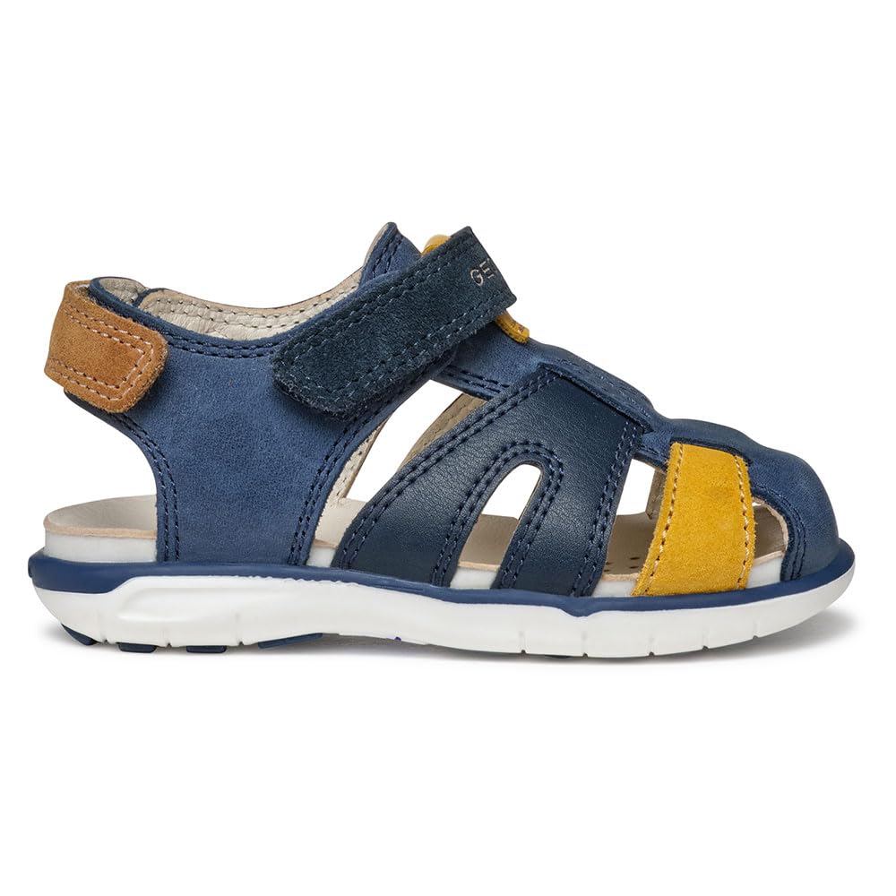 Geox B SANDAL DELHI BOY A - Sandalo Baby - Jungen, Dk Navy/Dk Yellow,