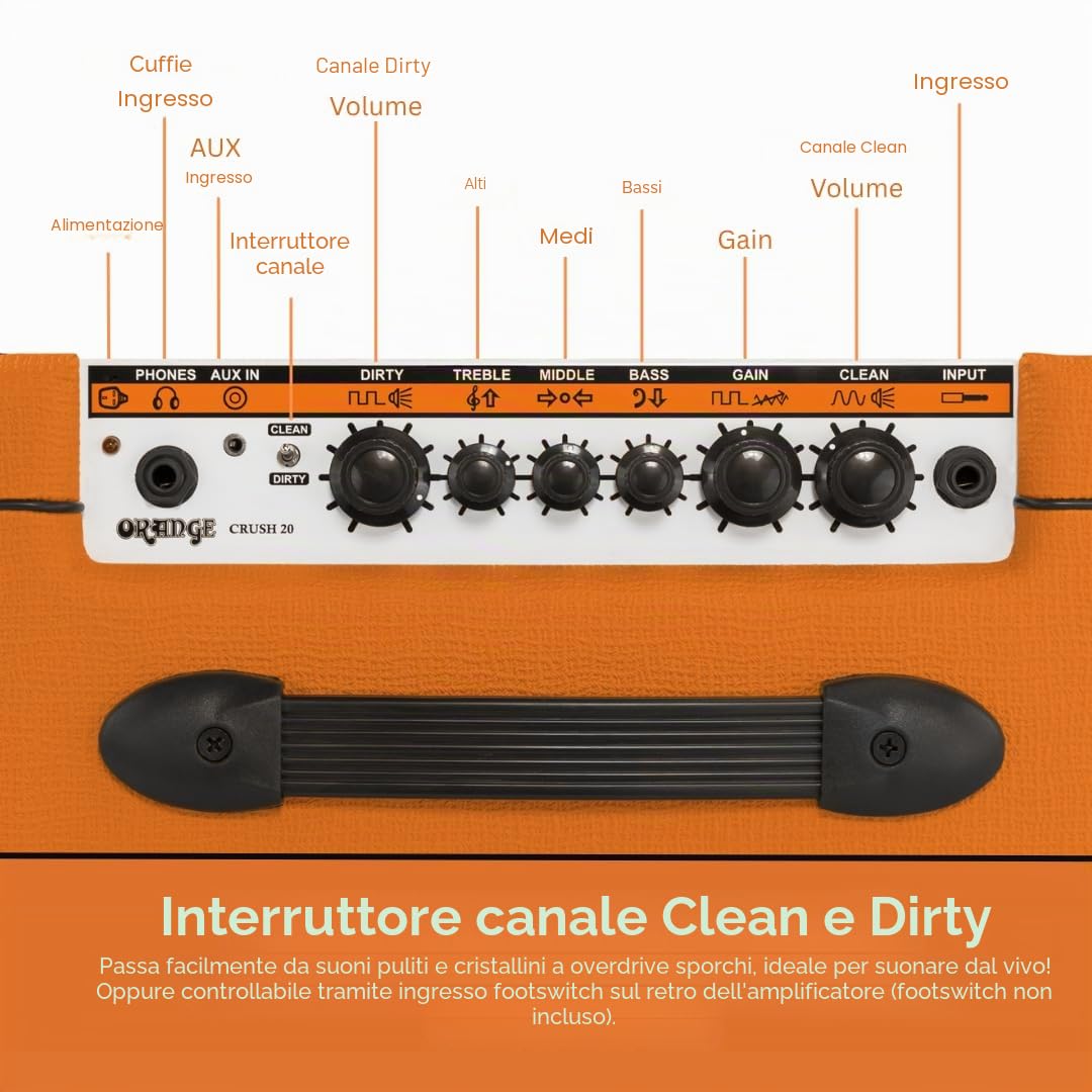 Orange Crush 20 Amplificatore combo a stato solido per chitarre elettriche