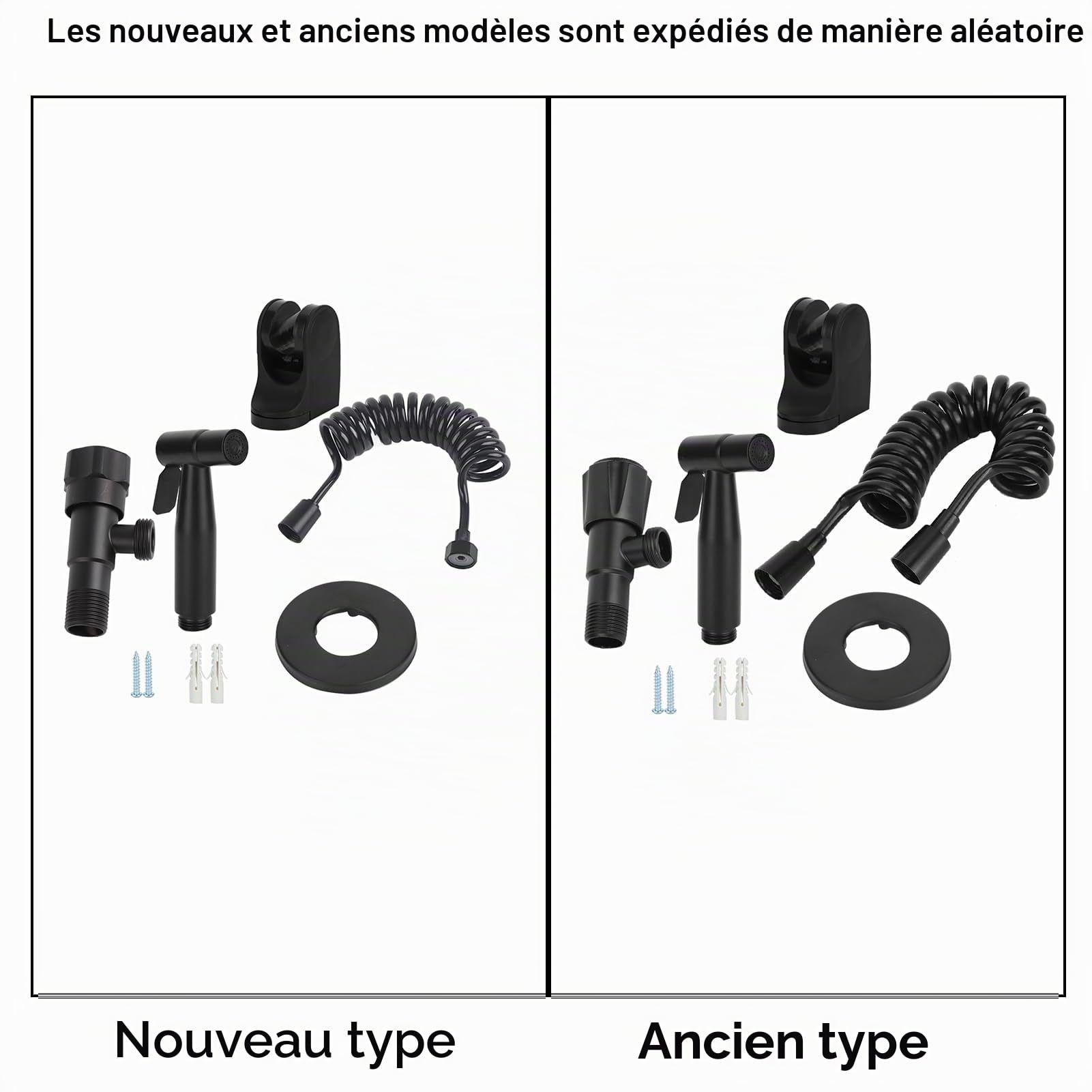 Ensemble de pulvérisateur de Bidet d'acier Inoxydable de Fil G1/2 Noire pour Le Style Noire de B de Toilette de Salle de Bains
