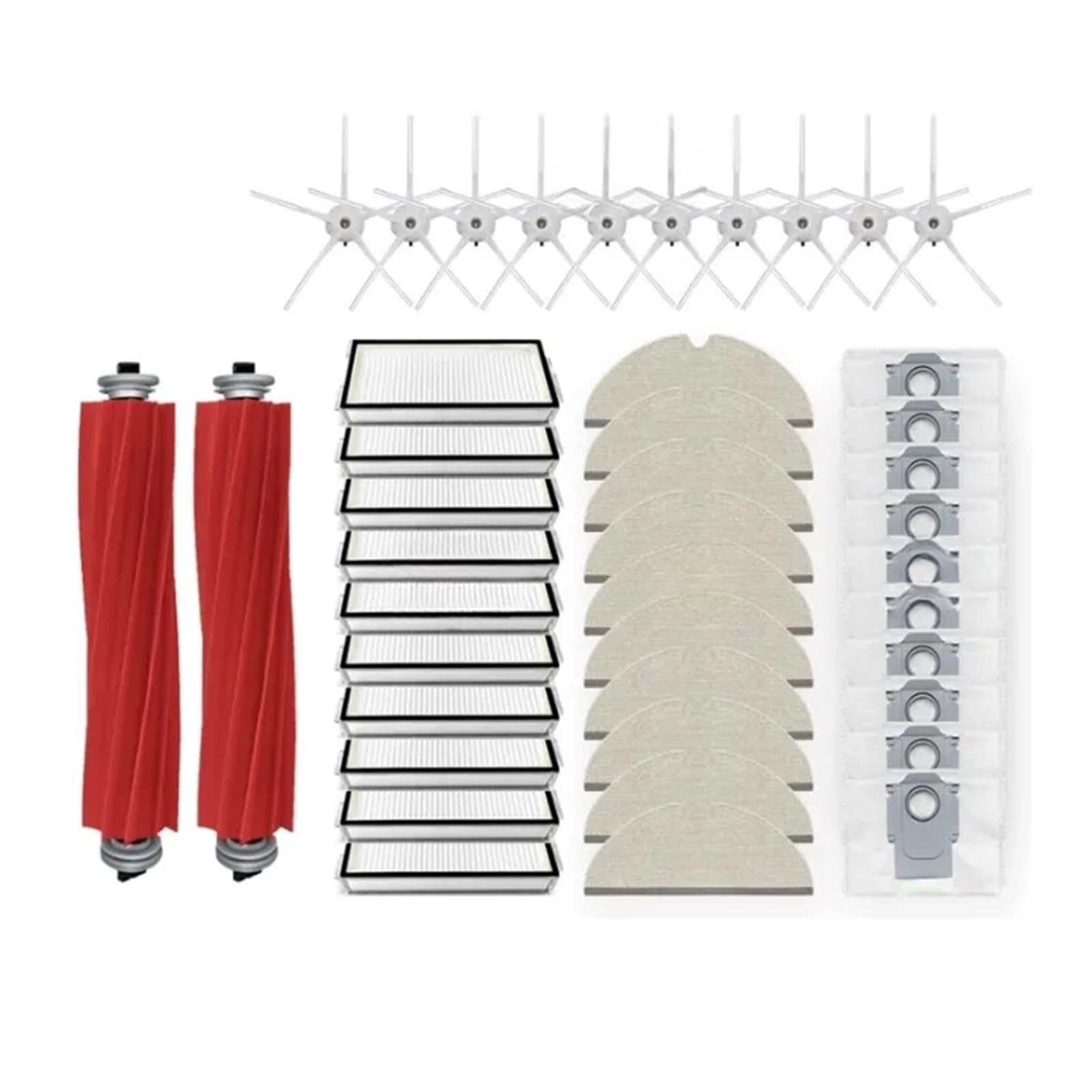 PORRSYDCD Main Side Brush Hepa Filter Mop Cloths Dust Bag，Compatible With Roborock Q7 MAX+ / Q7+ / Q7 / T8 Robot Vacuum Cleaner Accessories(Set D)