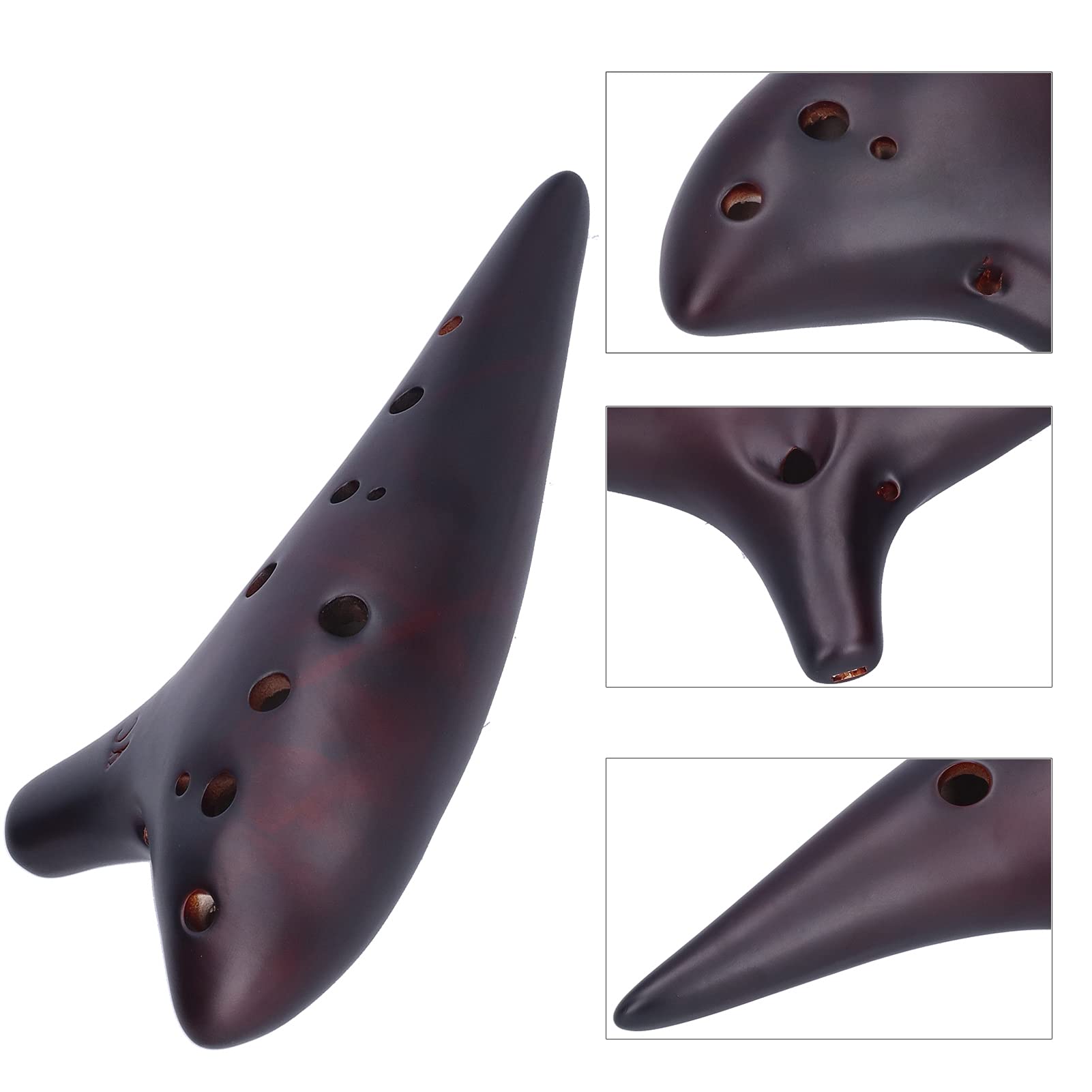 12 trous Alto C Ocarina, Belle Dolomite Ocarina portable pour débutant pour les jeux à l'extérieur