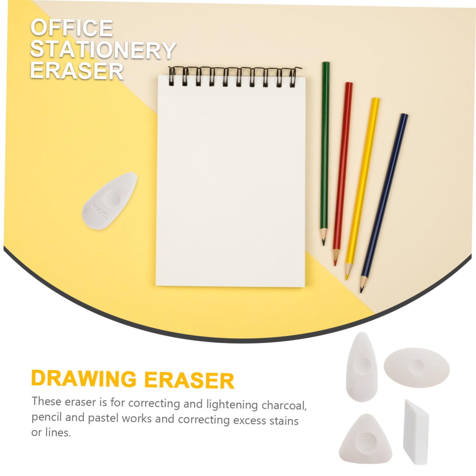 GRIRIW 4Pcs Drawing Erasers for Art Sketching Fun and Lightweight Art Supplies for School for Artists Easy Pencil Mark Removal