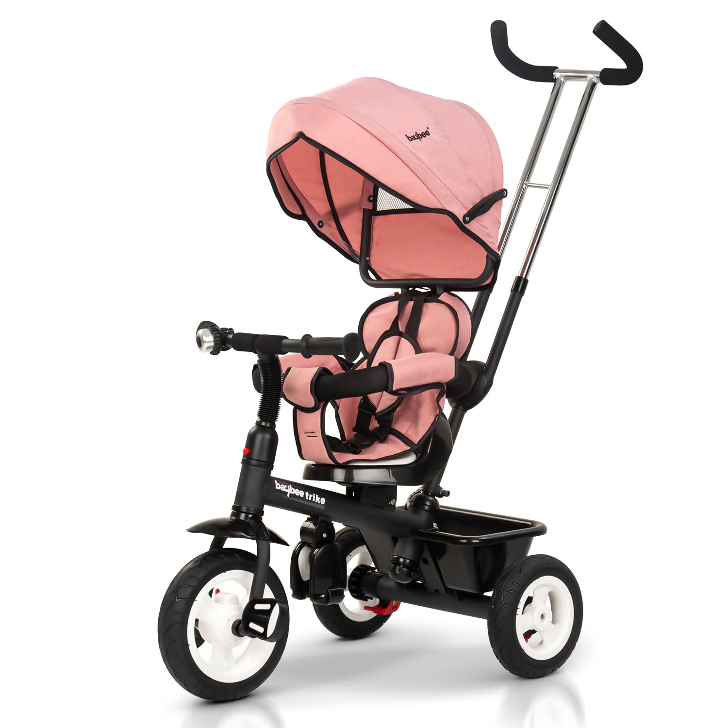 Baybee Mario 2 in 1 Baby Tricycle for Kids, Smart Kids Tricycle with Parental Push Handle, 360° Rotatable Seat, Canopy & Rubber Wheels | Kids Cycle Trikes | Baby Cycle for Kids 1.5 to 5 (Dark Pink) (B0B2119T7Z) Amazon Price History, Amazon Price Tracker