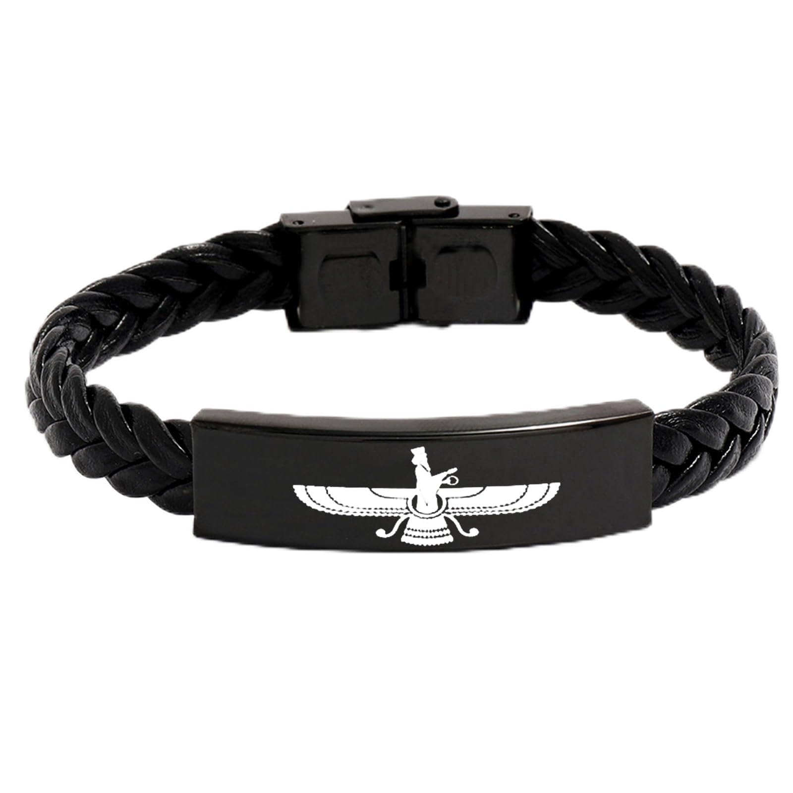 Personalized Custom Name Gifts Bracelets for Men,Farvahar Bracelet, Men Bracelet, Ahura Mazdā, Zoroastrian Bracelet, Persian Bracelet, Persian Jewelry (Style 1)