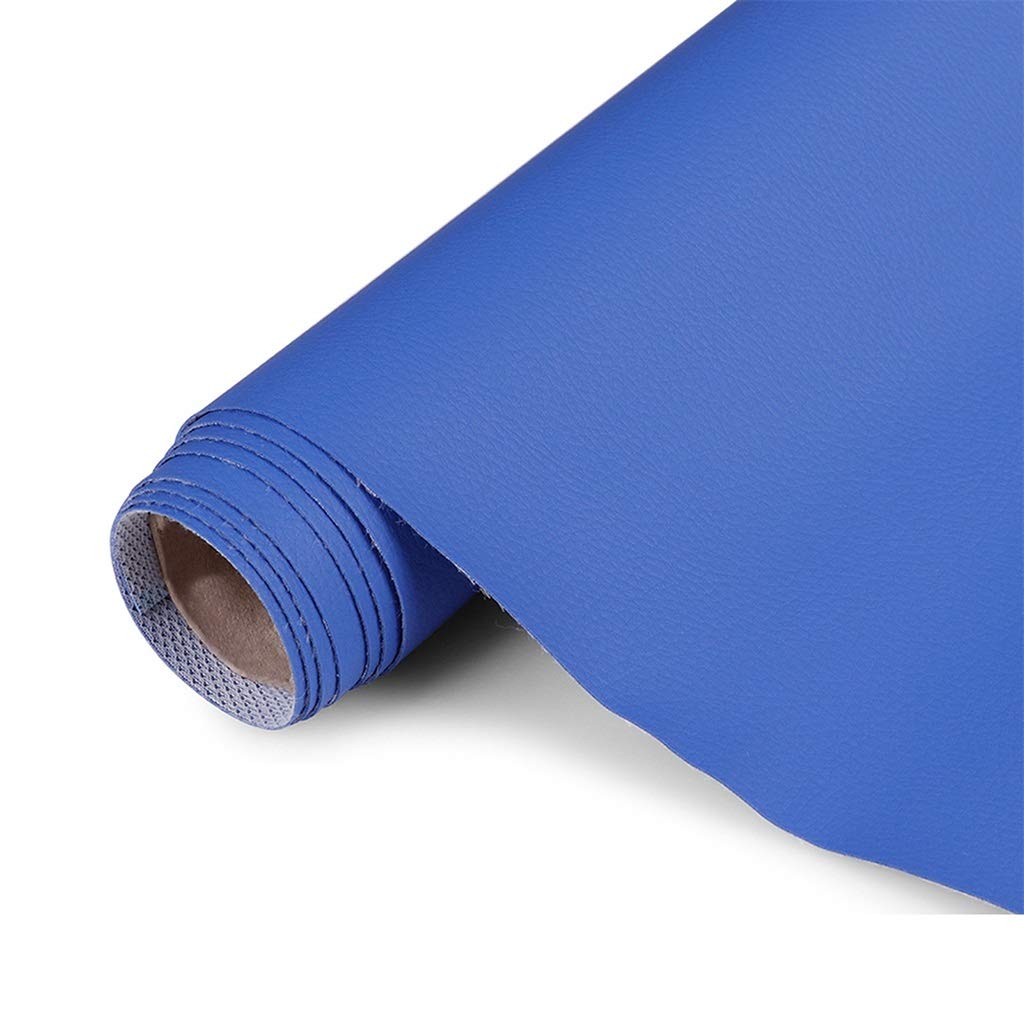 Tissu tapisserie simili cuir bleu imperméable au mètre 160 cm de large pour siège auto