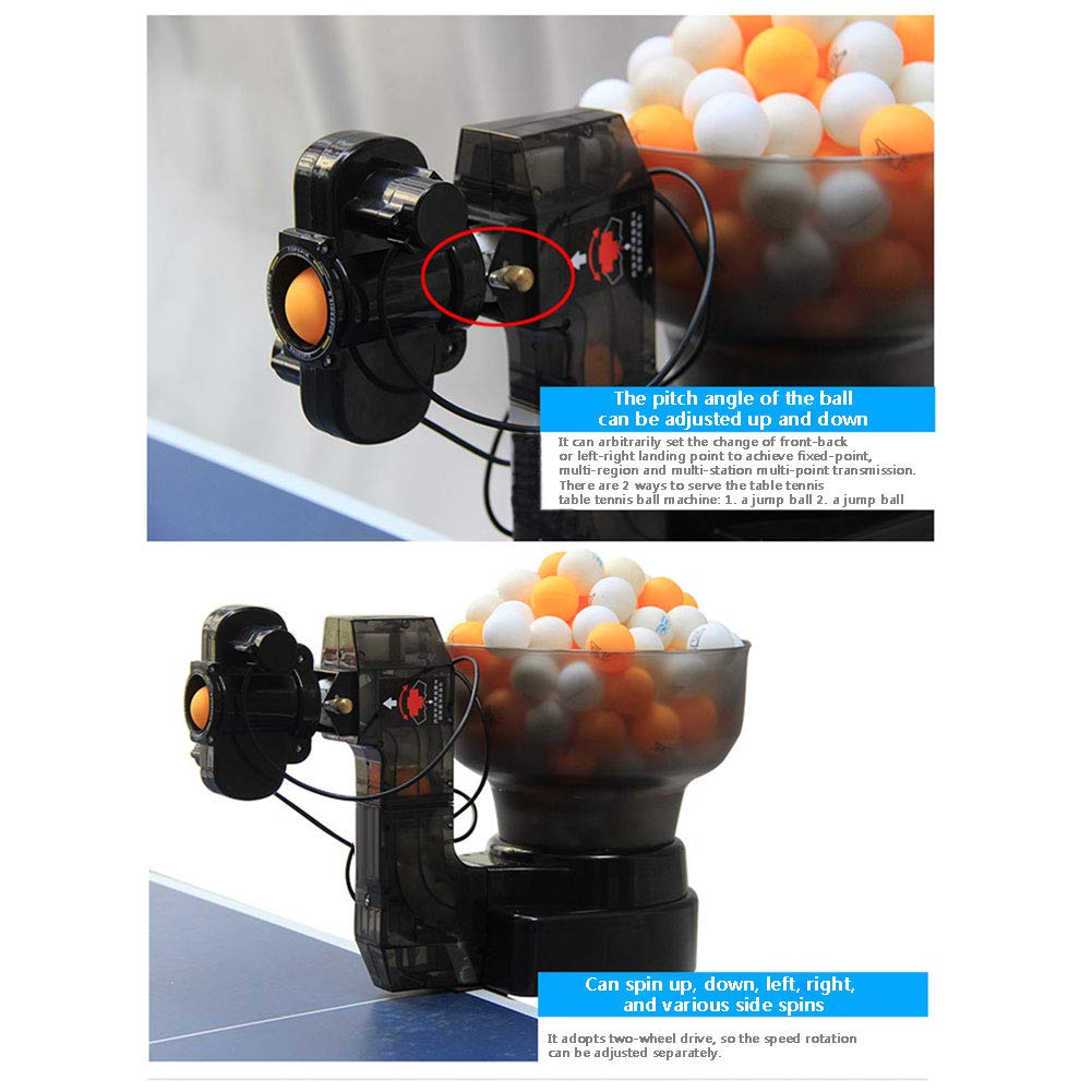 Ping-Pong Robot Giri Automatico Ping-Pong Ball Machine, Robot Automatico da Ping Pong Ping Pong Robot per Allenamento Robot da Tavolo da Ping Pong, 49x27x31cm