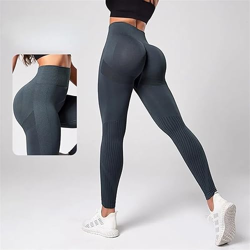 Miniatura 2 de Leggings de yoga de punto sin costuras para mujer, push up, deportes, gimnasio, fitness, deporte, ropa de entrenamiento ajustada