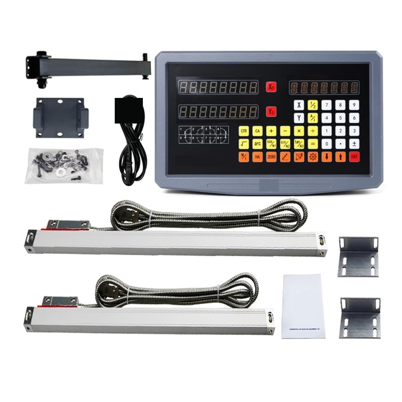 Linear Encoder, VM600-2 Digital Readout Set Linear Scales Kit 5U Linear Encoder Lines 50 to 1000mm for Lathe Mill Machines(SDS2MS DRO Set)