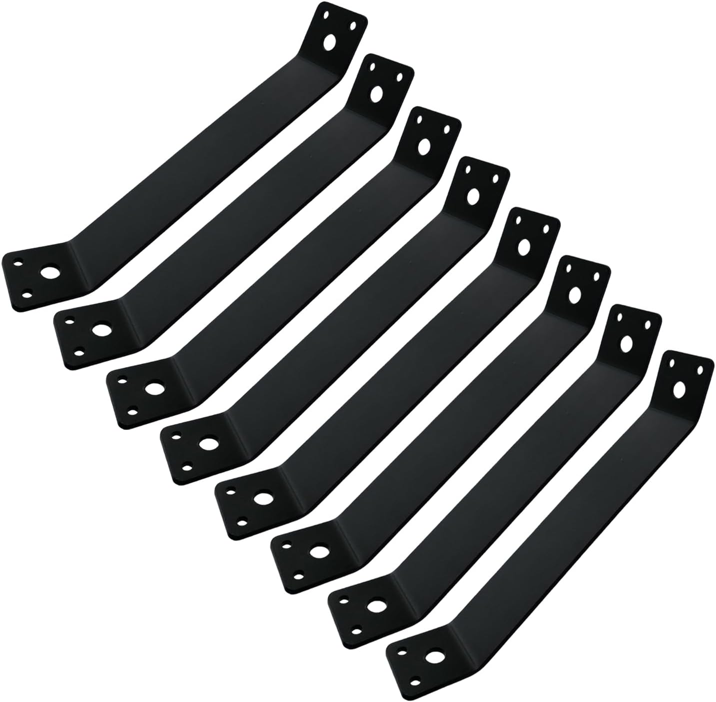8 Pcs 7" x1-1/3 Inside Mount 45-Degree Angle Bracket, 6 Hole Heavy Duty Corner Brace Support, 45 Degree Angle Knee Braces Joint for Butt-Join Wood Post Beam, Steel Thickness 3mm