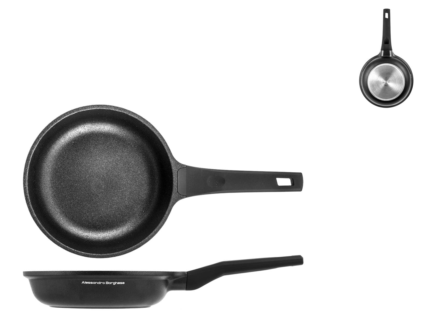 H&H 736605 Alessandro Borghese Essential Non-Stick Frying Pan, 22 cm, Induction, Aluminium