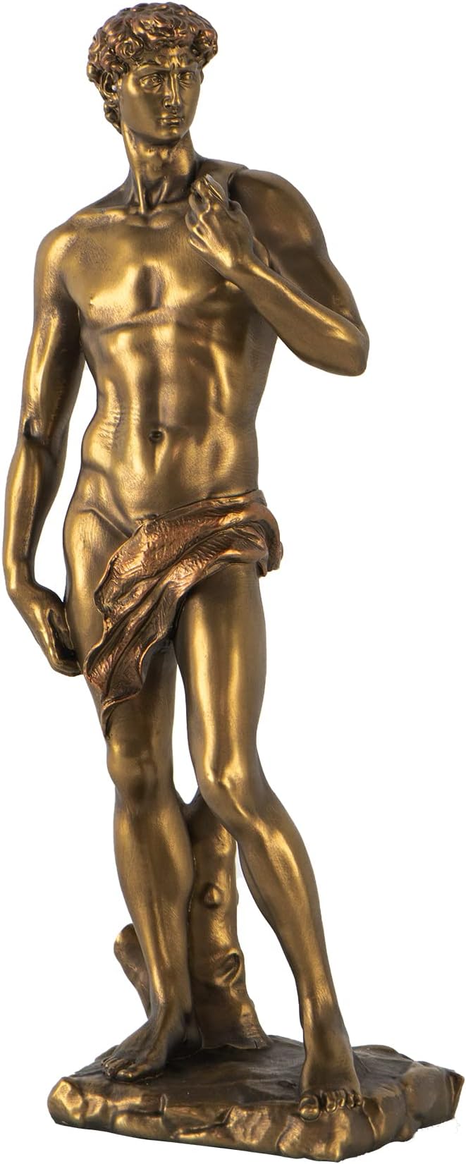 A&B Home Michelangelo's David Statue, Greek Roman Style Michelangelo Figurine Sculpture in Bronze Finish for Home Décor, 14 inch