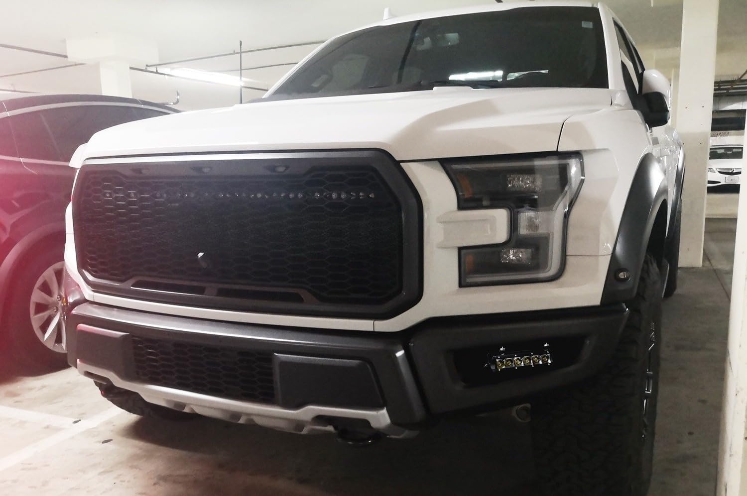 iJDMTOY 30W SR LED Fog Lightbar Kit Compatible with 2017-2020 Ford Raptor, Includes 7.5-Inch High Power Single Row LED Light Bars, Lower Bumper Location Mounting Brackets & Relay Wiring Switch