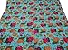 Sophia-Art Fruit Reversible Bedspread Pattern Blue Gudri Pure Cotton Kantha Style Queen Size Quilt Bed Spread