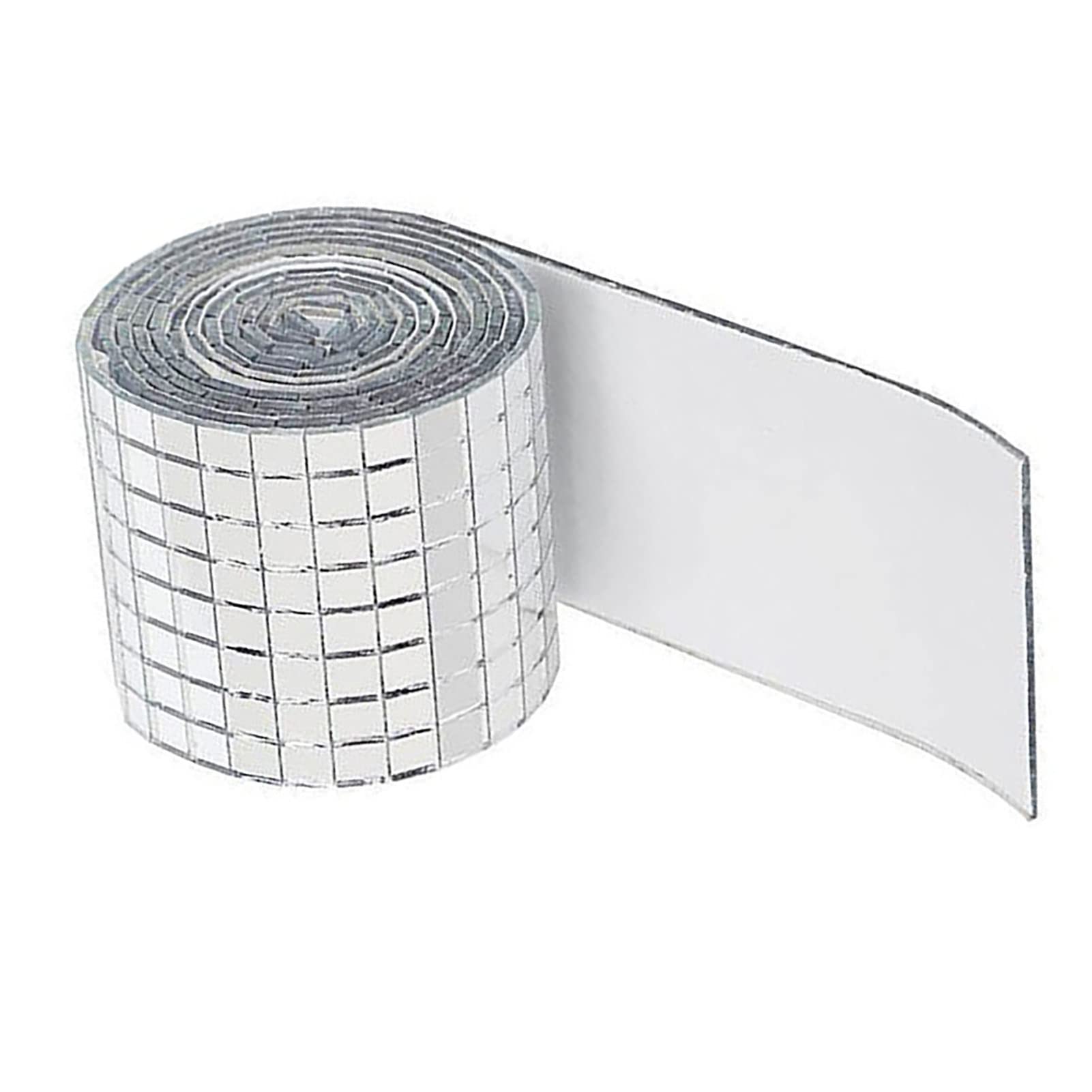 3 Sztuki Samoprzylepne Szklane Lustro Płytki Mozaiki - Małe Kwadratowe Naklejki 4x100 Cm dla DIY Craft Dekoracje, Disco Ball na Imprezę (Srebrny)