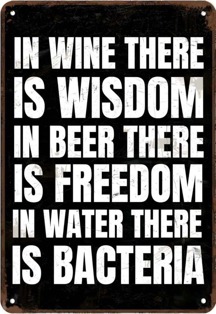 is Wisdom in Beer There is Freedom Vintage Tin Sign Art Plaque Wall Decor Look Funny Gifts for Cafe Home Kitchen Bathroom Farm Garden Bar Posters 8x12 Inch