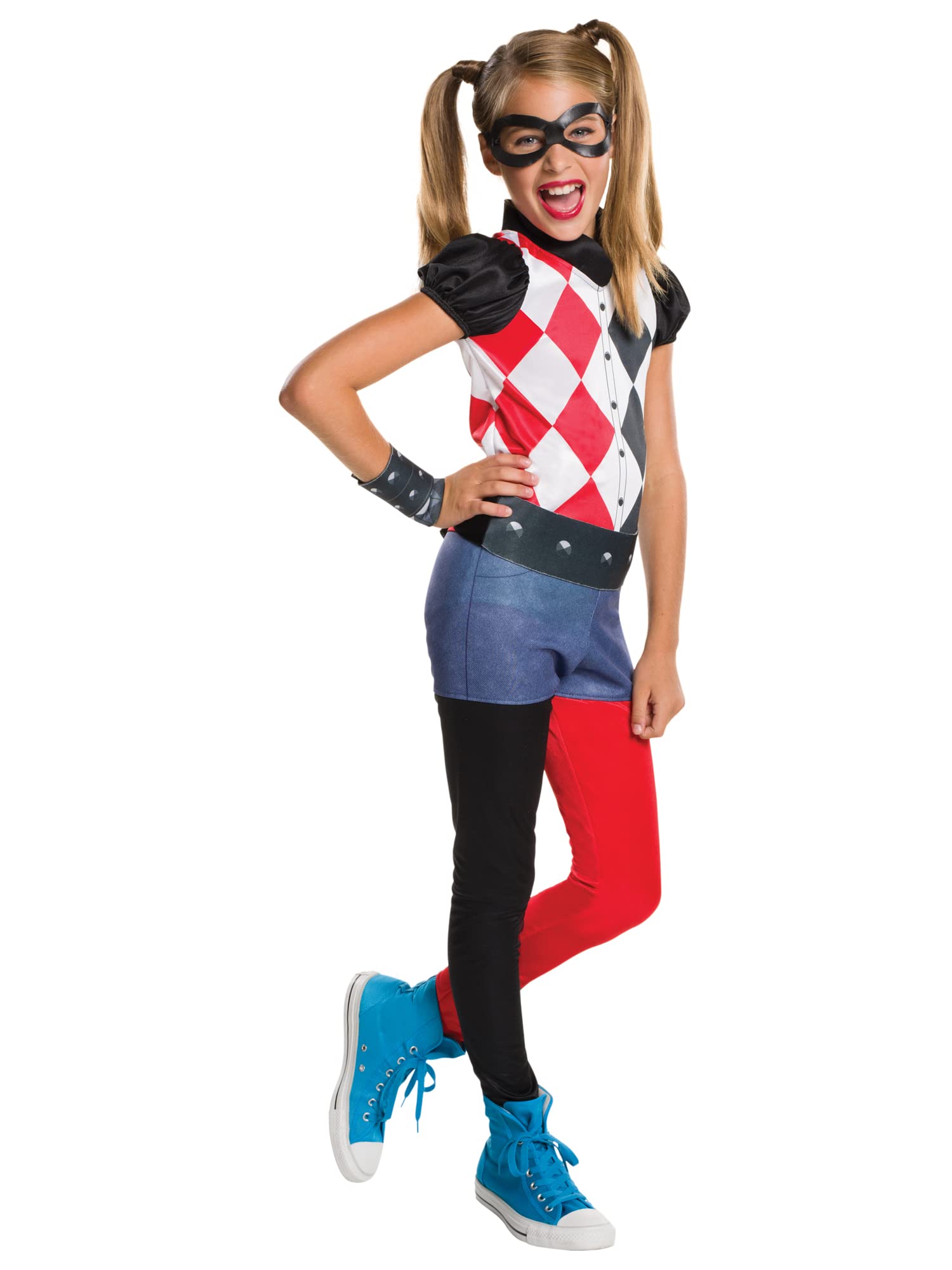 Superhero Harley Quinn Girl's Fancy Dress Costume Children (L)