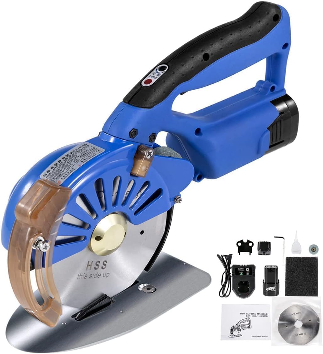 Taglierina rotante a batteria, coltello elettrico a velocità regolabile per cotone, pelle, tappeto, carta ondulata con affilatore automatico, luce a LED, 16.8V strumento portatile alimentato a batteri