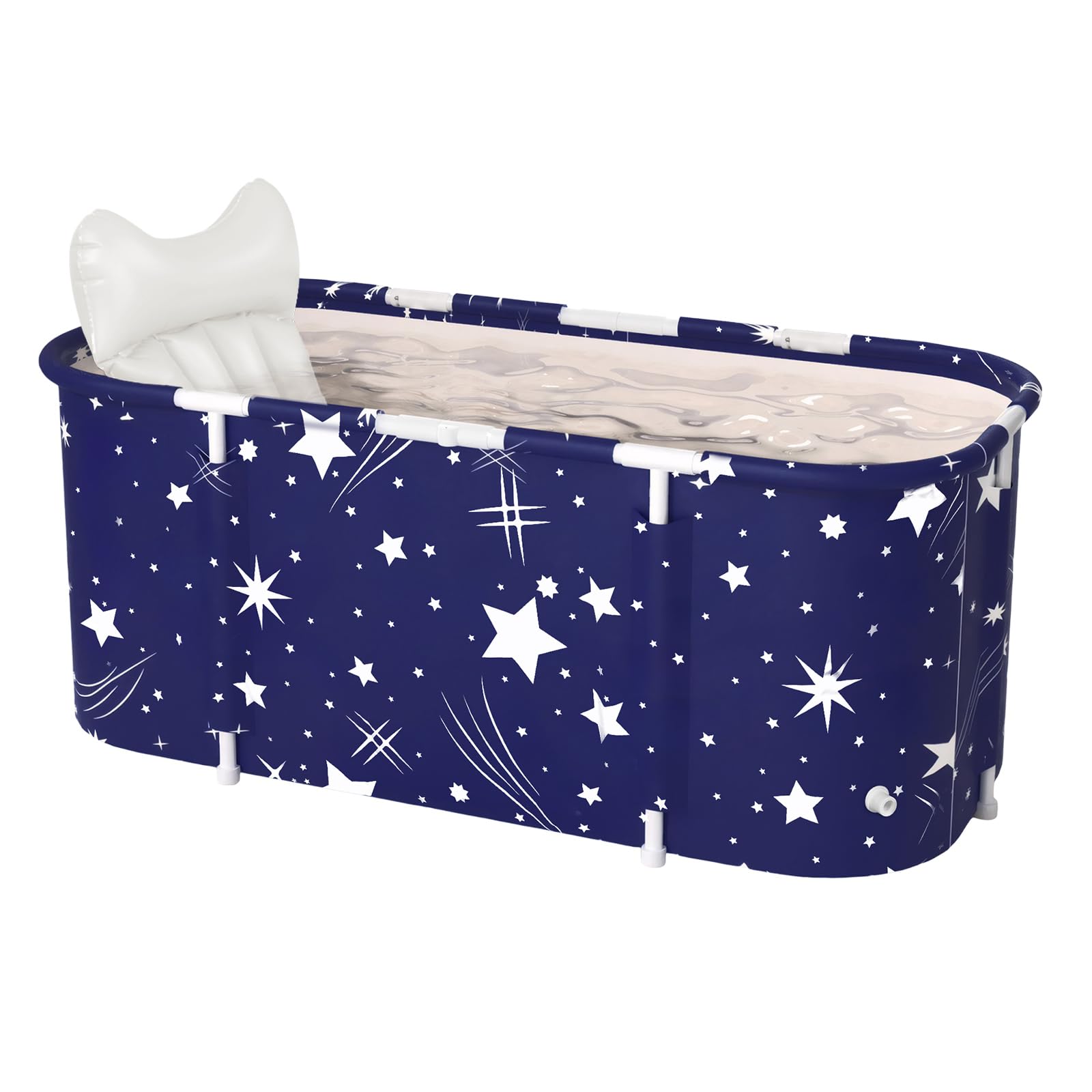 Bañera Plegable Portátil para Adultos SINBIDE - Gran Tamaño 115x60x50 cm con Diseño Spa y Efecto Cielo Estrellado para Baños Relajantes en Hogar
