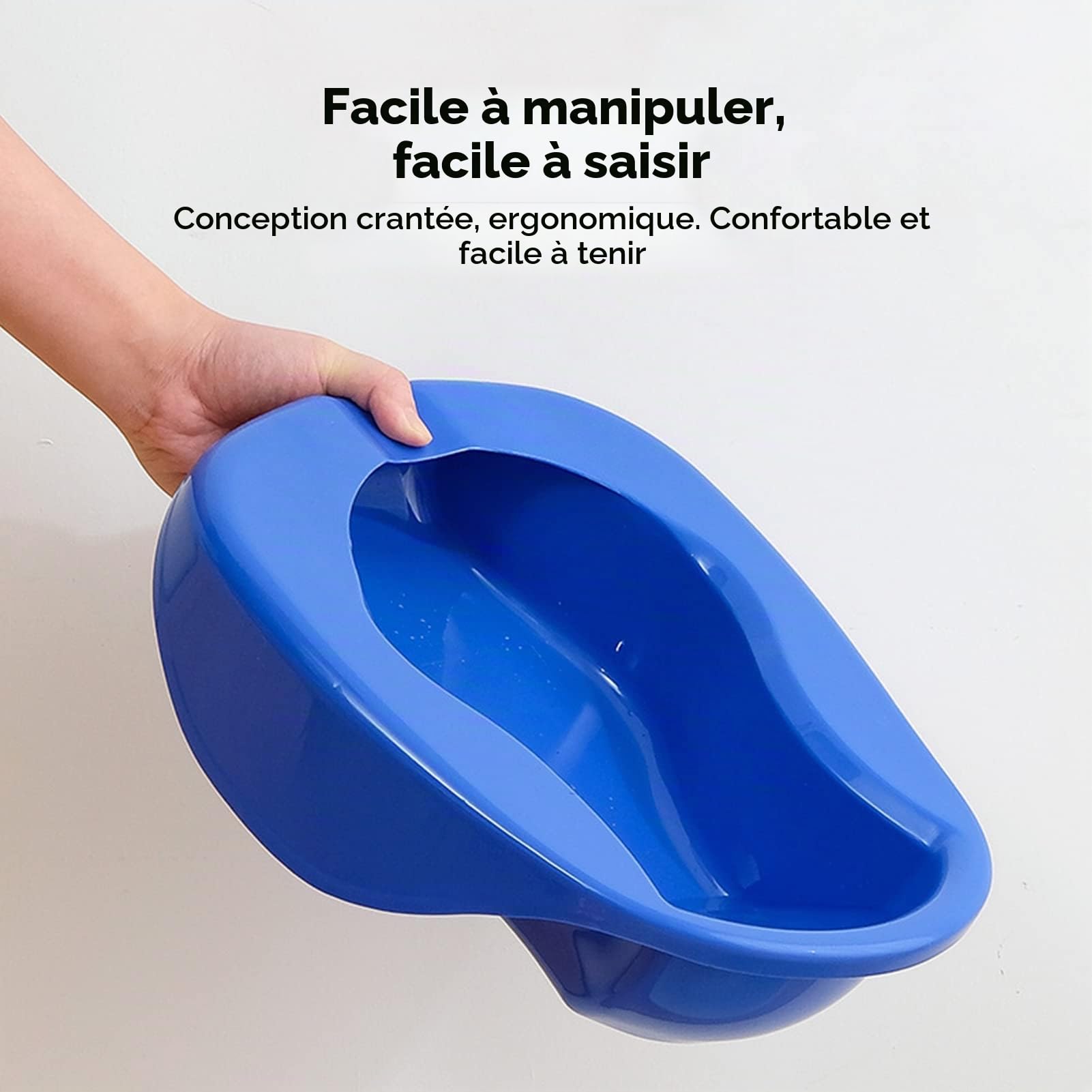 Bassin de Lit de Soins Infirmiers, Urinoir Robuste, Bassin de Lit Chausson avec Couvercle pour Adultes Âgés Alités