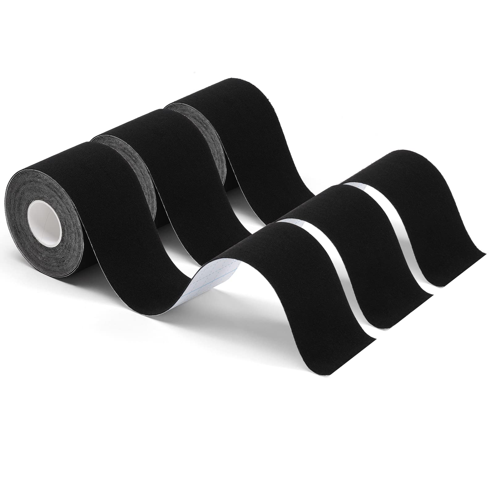 Carehabi Kinesiotape,Sporttape für die Muskeln, 5 m x 5 cm, Kinesiotapes Wasserfest & Elastisch für Sport, 3 Rollen (1 x Schwarz, 1 x Schwarz，1 x Schwarz)