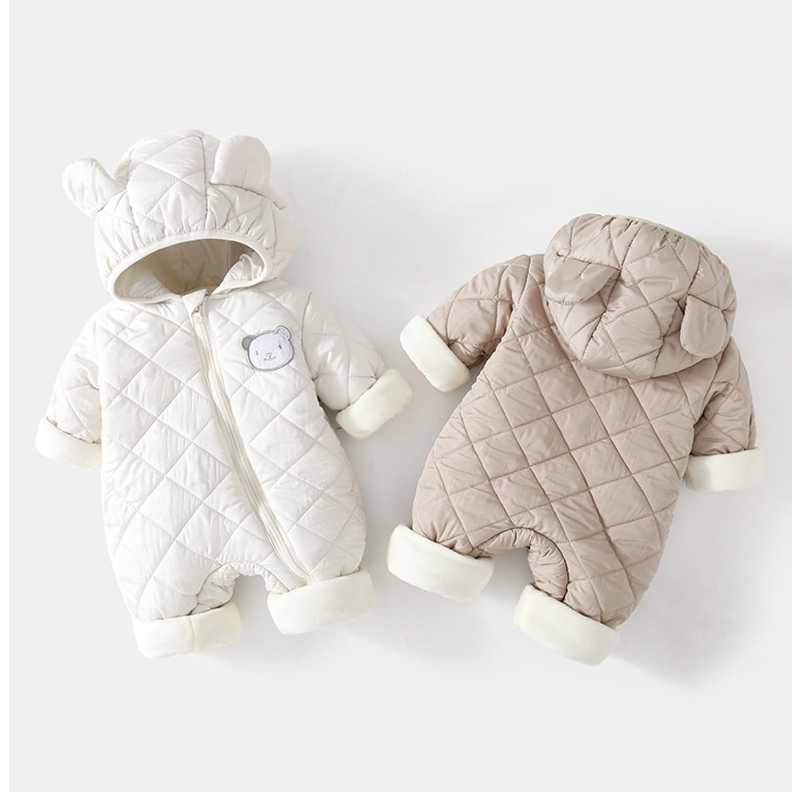Baby Herbst Winter Strampler Baumwolle Gepolstert Overall Uni Neugeborene Klettern Kleidung Warm Outwear Langarm Bodysuit