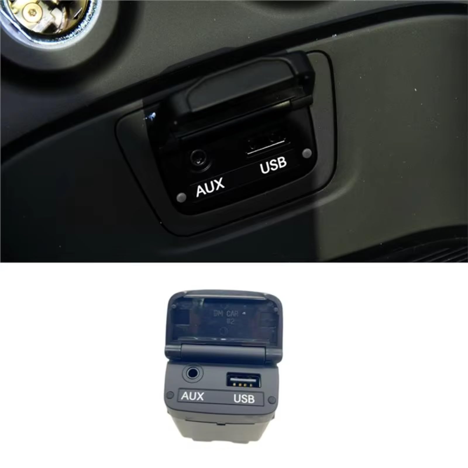 Prise USB Auxiliaire Compatible avec Hyundai pour Santa Fe 2013–2016 Adaptateur Port D'entrée Audio AUX pour Voiture Accessoires Prise Port USB Avant