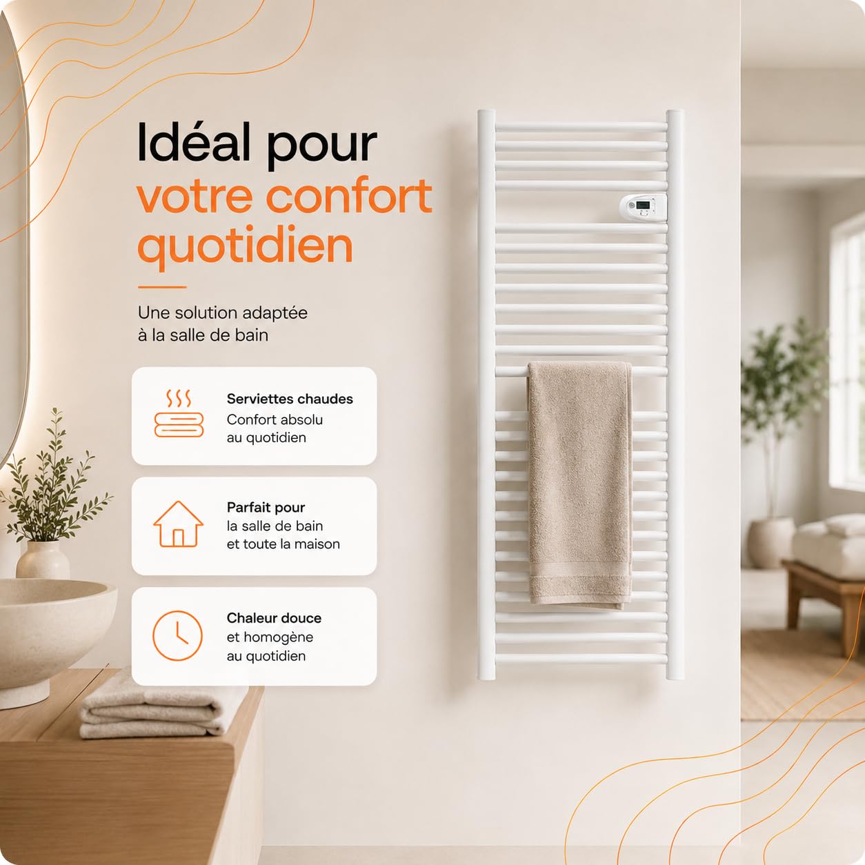 BESTHERM - Sèche-serviette électrique sans fluide 750W HESTIA blanc