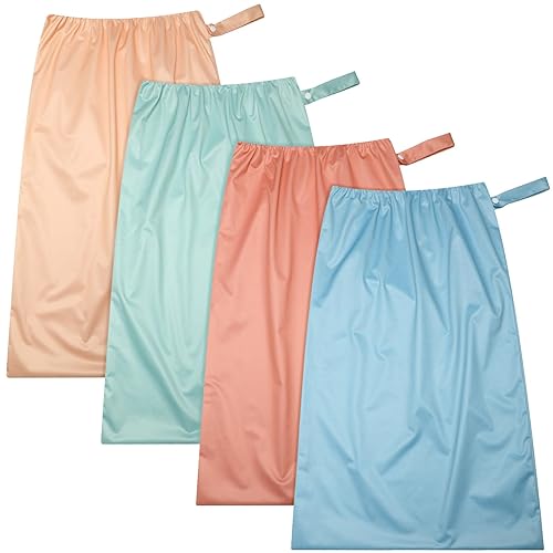 4 bolsas reutilizables para pañales de tela, impermeables, de mayor capacidad, lavables, bolsa húmeda con correa para pañales sucios, lavandería,