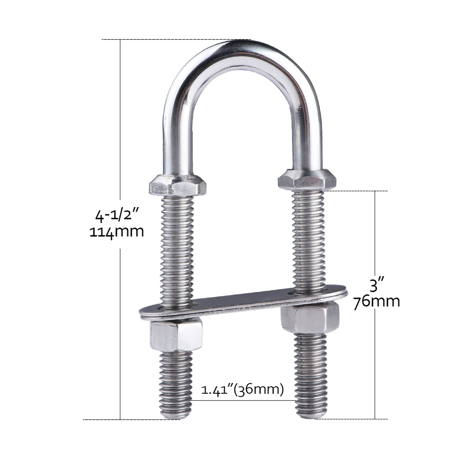 Hoffen Boat Stern Bow Eye Marine Stainless Steel 4-1/2