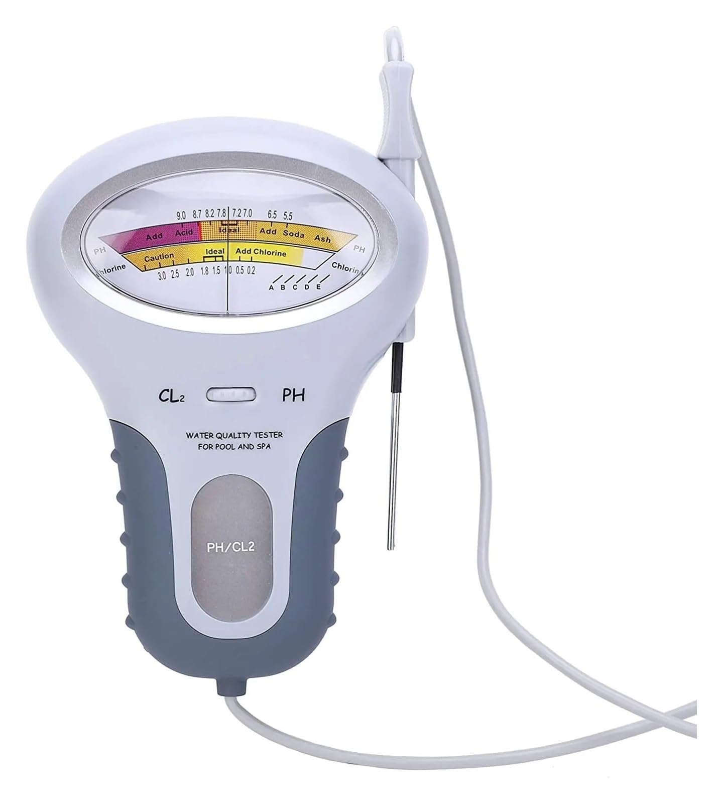 per acqua potabile, acquari e altro ancora Misuratore di cloro 2 in 1, tester di cloro, tester di pH, dispositivo di test della qualità dell'acqua del cloro, misurazione CL2 for piscina e acquario(P-1