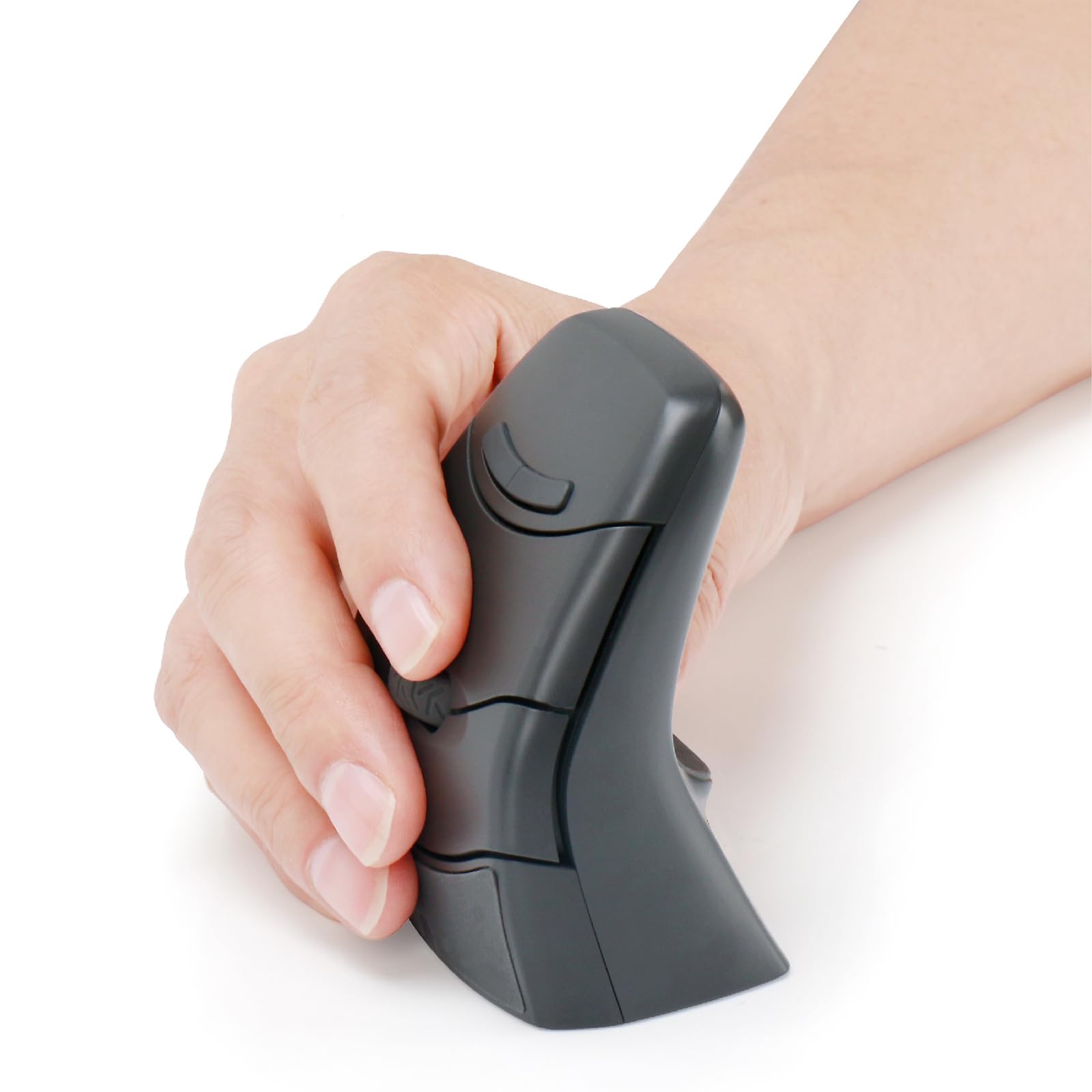 DXT - Ratón inalámbrico ergonómico vertical, Bluetooth y 2.4G 2 en 1, recargable, gris