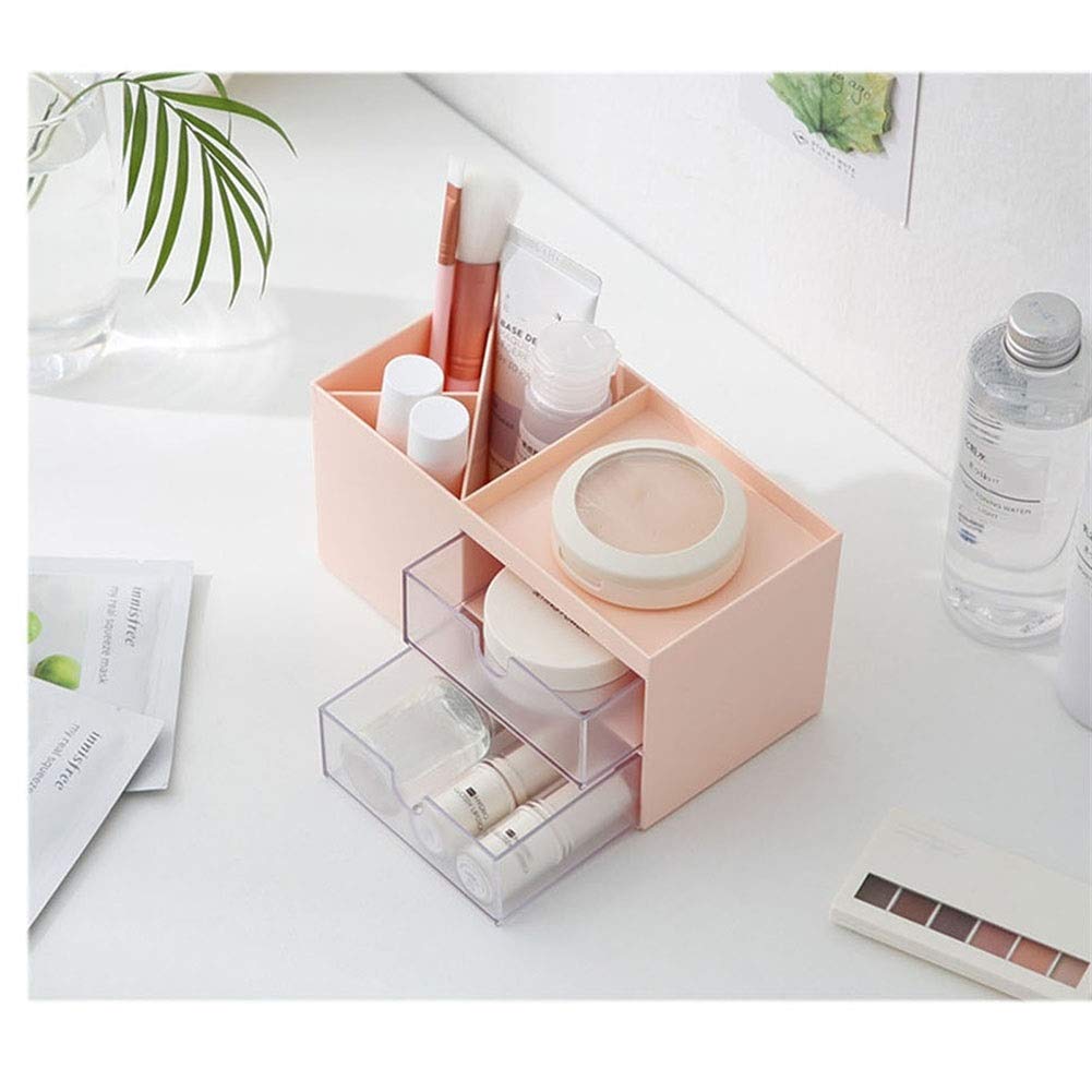 Plastikowe szuflady do makijażu Organizer Box, wielofunkcyjny organizer biżuterii do makijażu Akcesoria kosmetyczne Pudełka do przechowywania makijażu (kolor: różowy)
