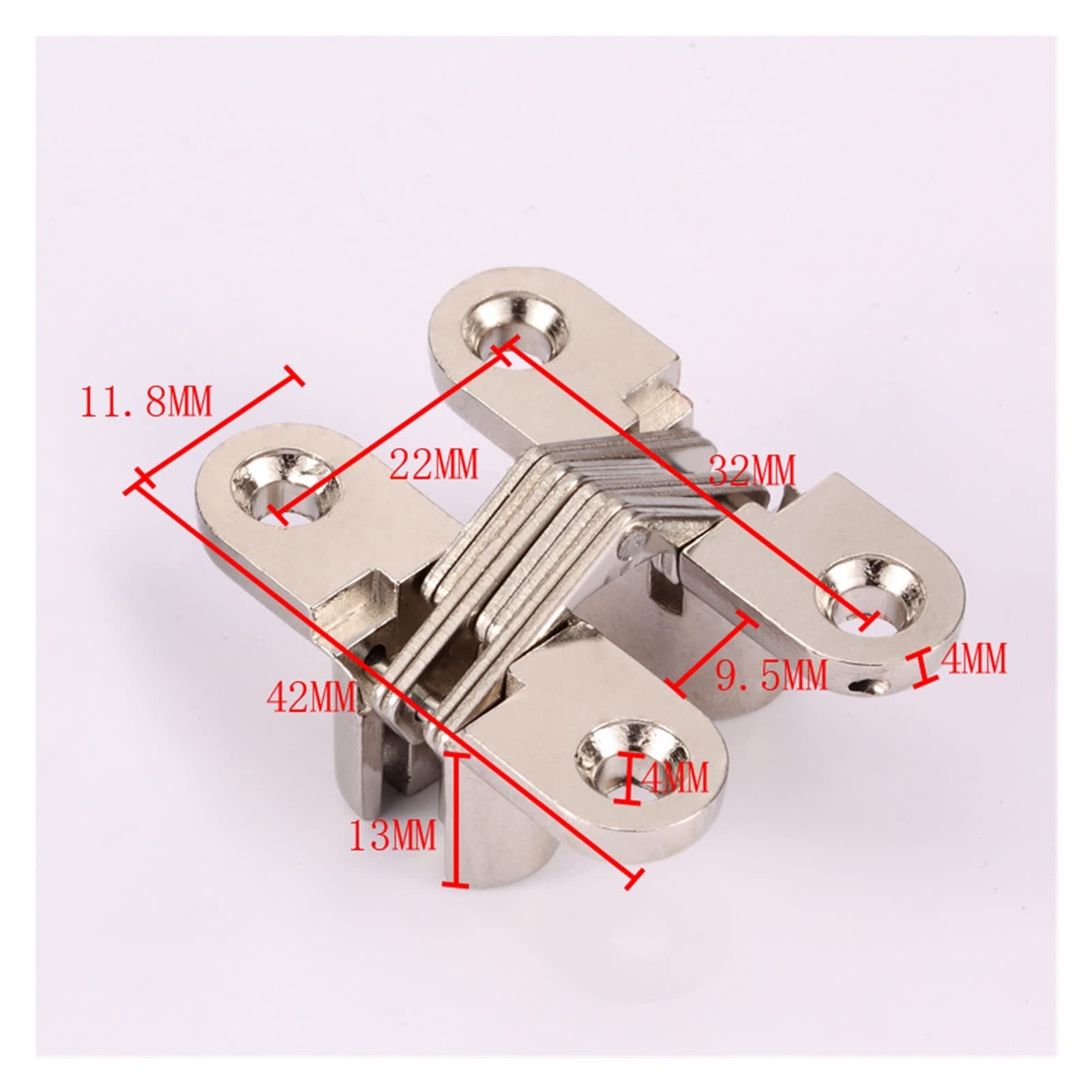 Zwxykqbxg Silver Color Pivot Hinge Hidden Hinges 12X42mm Invisible Concealed Barrel Cross Door Bearing Wooden Box For Folding Window Furniture2pcs Set(Silver Color)