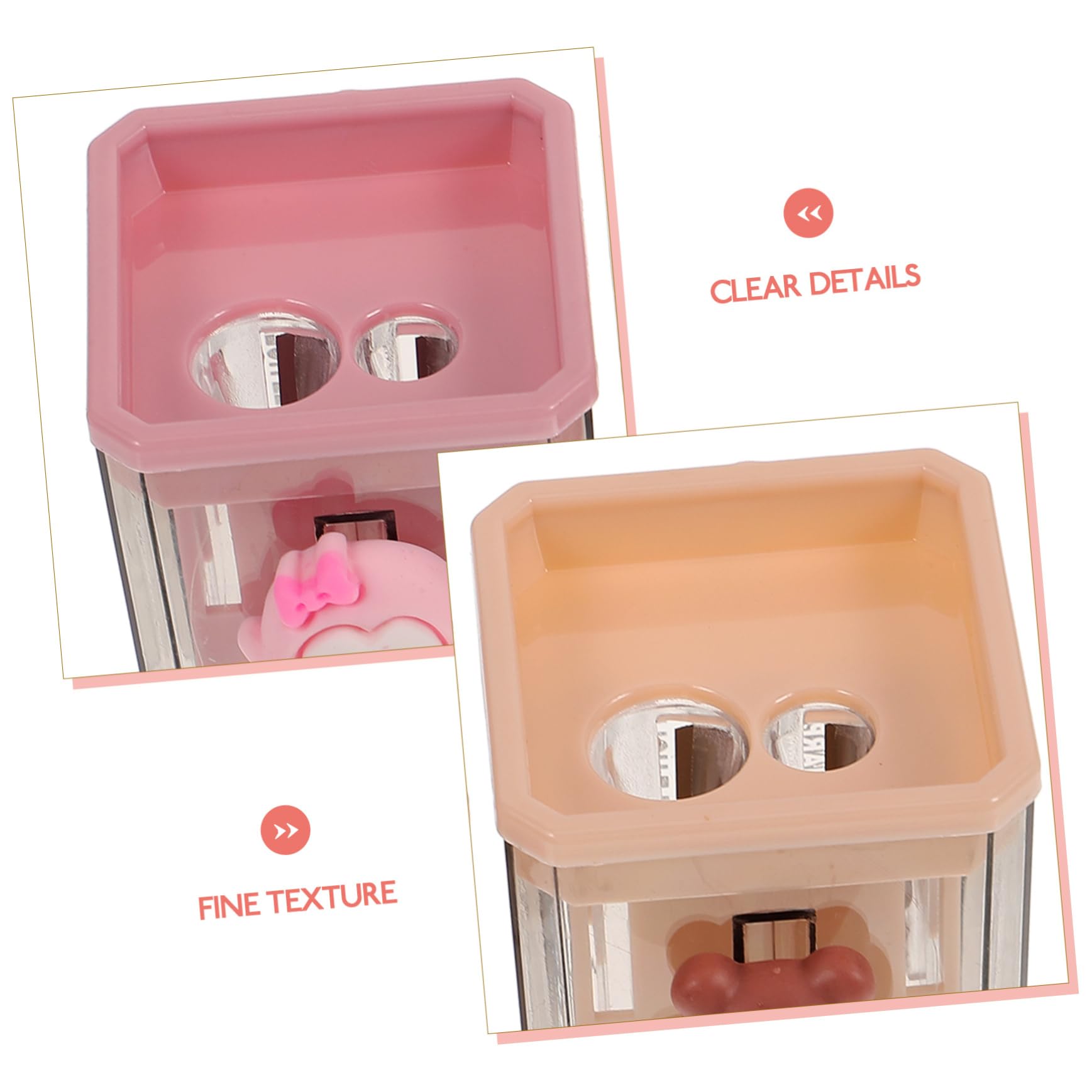 HOMSFOU 2 Pezzi Temperamatite Portatile Manuale Leggero per Scuola e Ufficio Affilatura Design Cartoon Kawaii con e Facile Usare e Trasportare