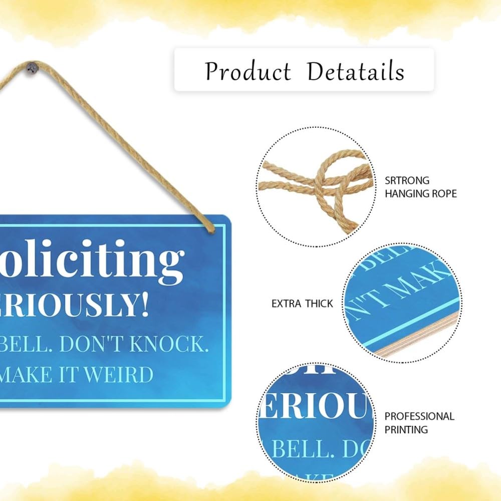 Cartello Divertente Con Scritta No Soliciting Sign For House, No