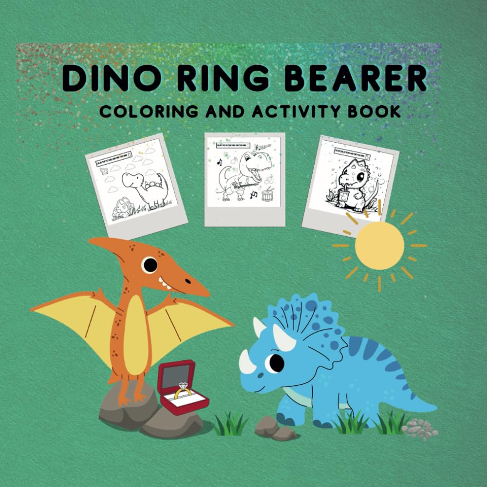 Dinosaur Ring Bearer Activity and Coloring Book: Ring Bearer Coloring and Activity Book Children Ages 3-12