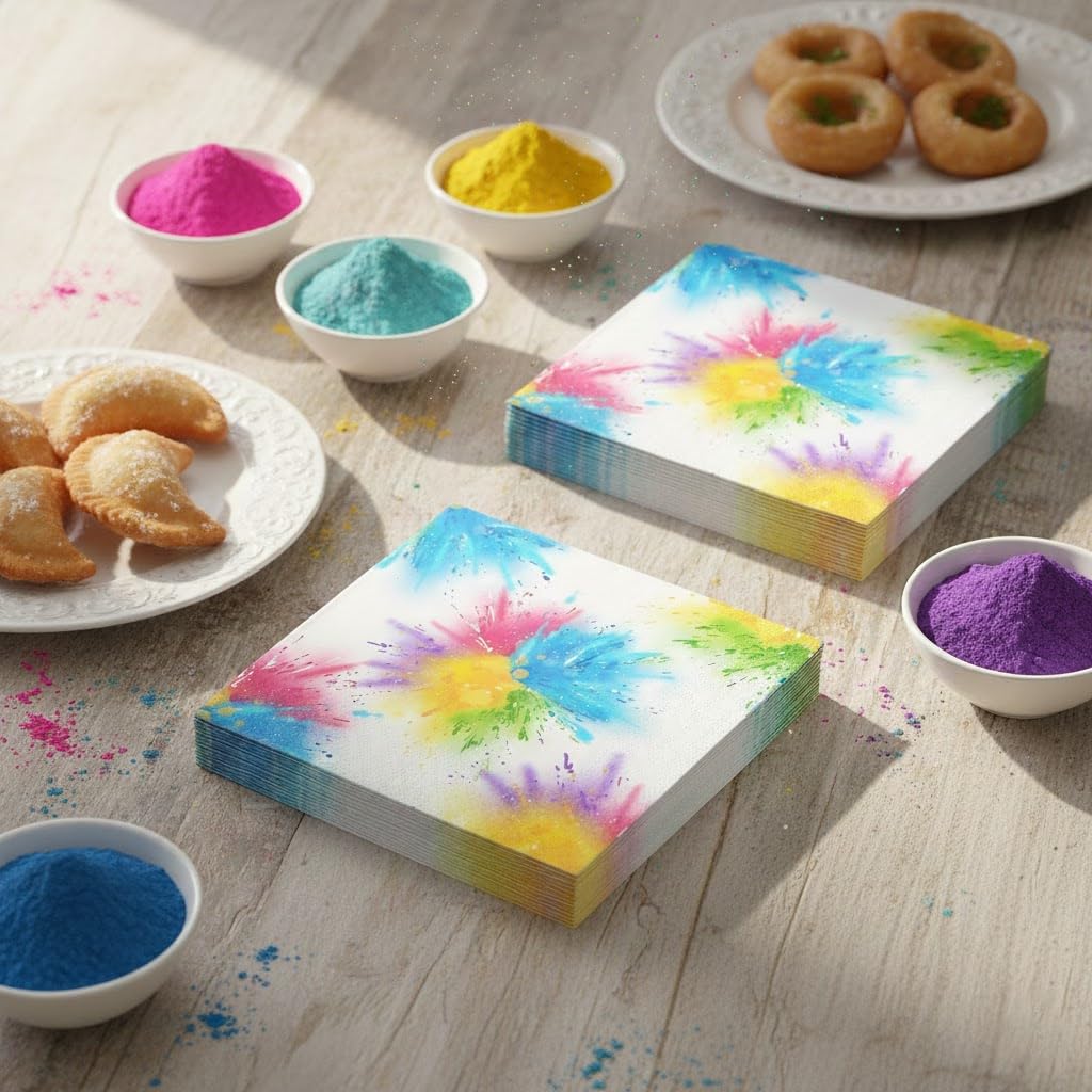 CELESTAIRE Premium 2 Ply Printed Paper Napkins, Pack of 50 (33 * 33cm) | Soft & Highly Absorbent Table Tissue Paper | Food Contact Safe Napkin for Home, Kitchen, Party, Birthday, Wedding & Daily Use 4