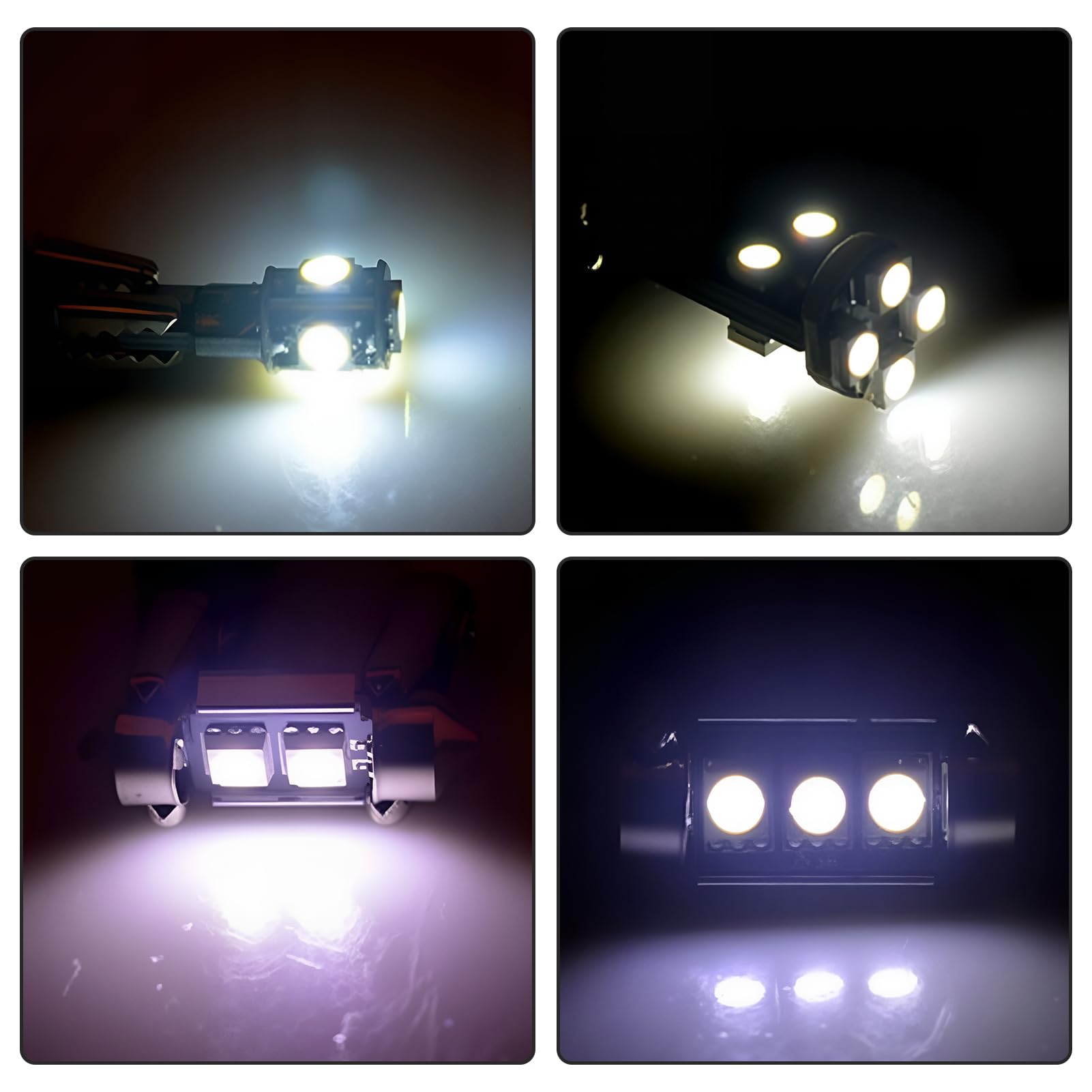 HOMTRAK 23 Pcs Bombillas LED Interior Coche 6500K Canbus, Kit Luz LED 12V T10 W5W C5W BA9S para Domo Mapa Puerta Cortesía Maletero y Matrícula, Luz Blanca Xenón Compatible con varios vehículos — view 6