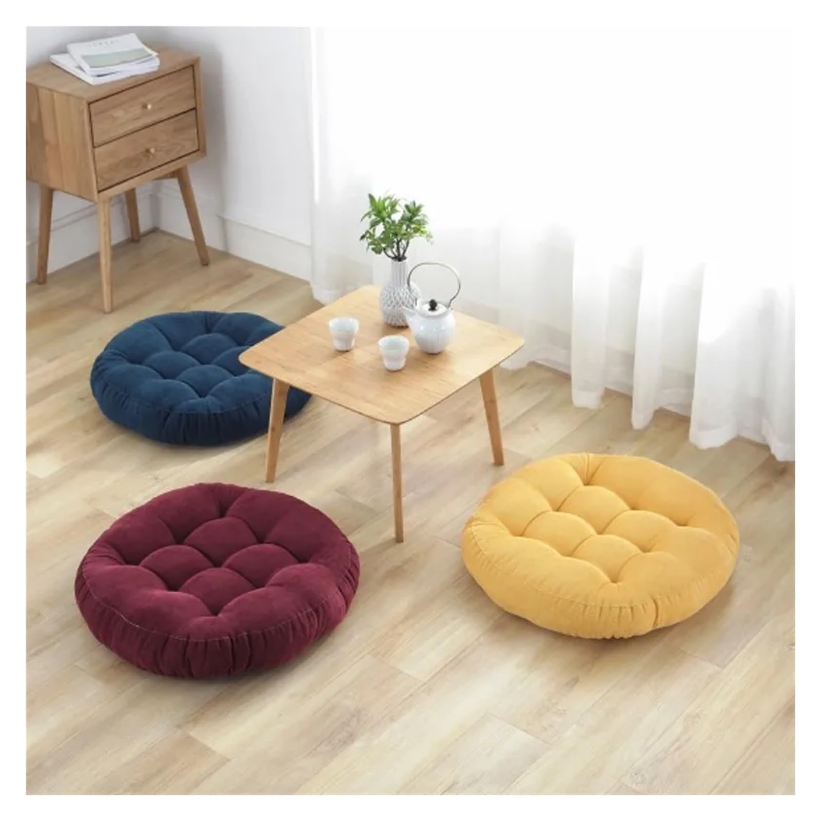 Cuscino Da Meditazione Cuscini rotondi da meditazione, grandi cuscini da pavimento for bambini e adulti, cuscini for sedute yoga, soggiorno, ufficio