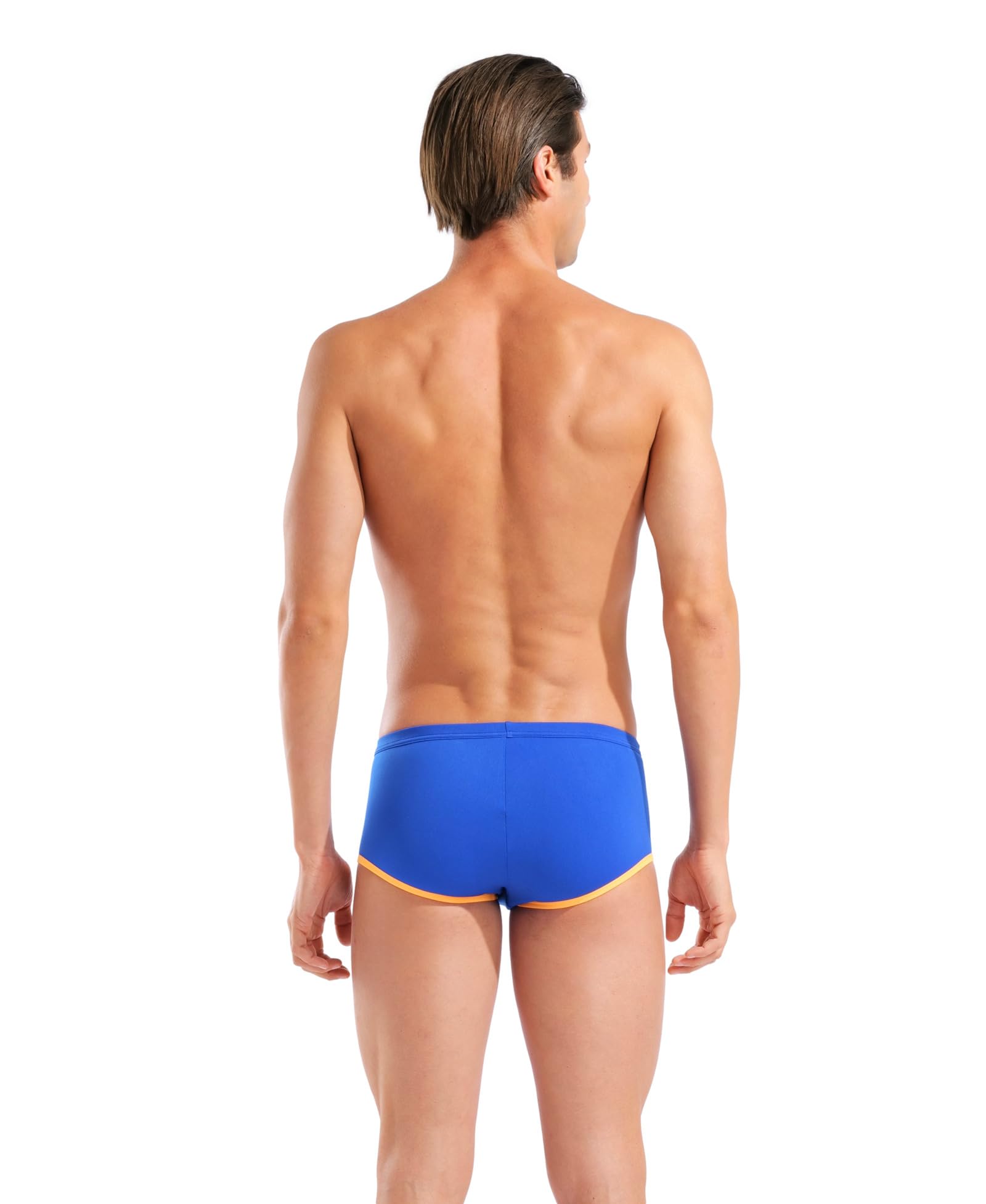 ARENA Costume Uomo Alto Trunk Nuoto Piscina Swim Big Logo Blu Arancio Taglia 48 ITA