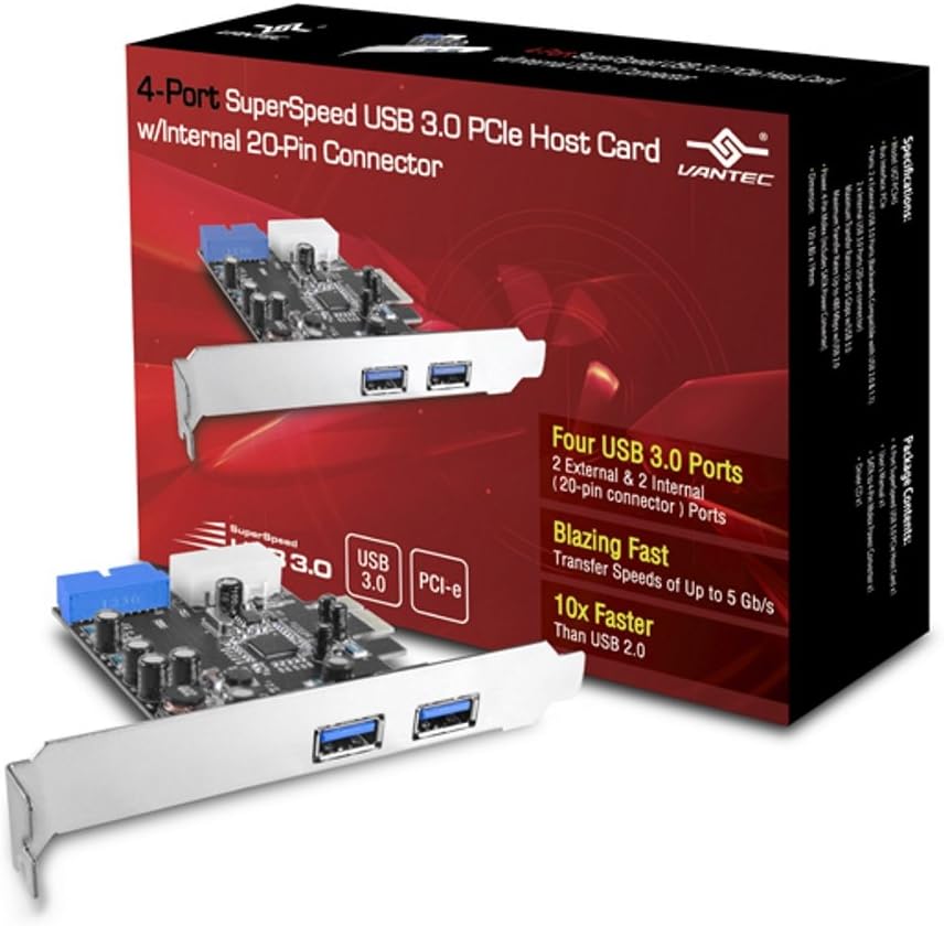 4 Port USB 3.0 PCIe with Internal 20 pin Host Card (UGT-PC345)