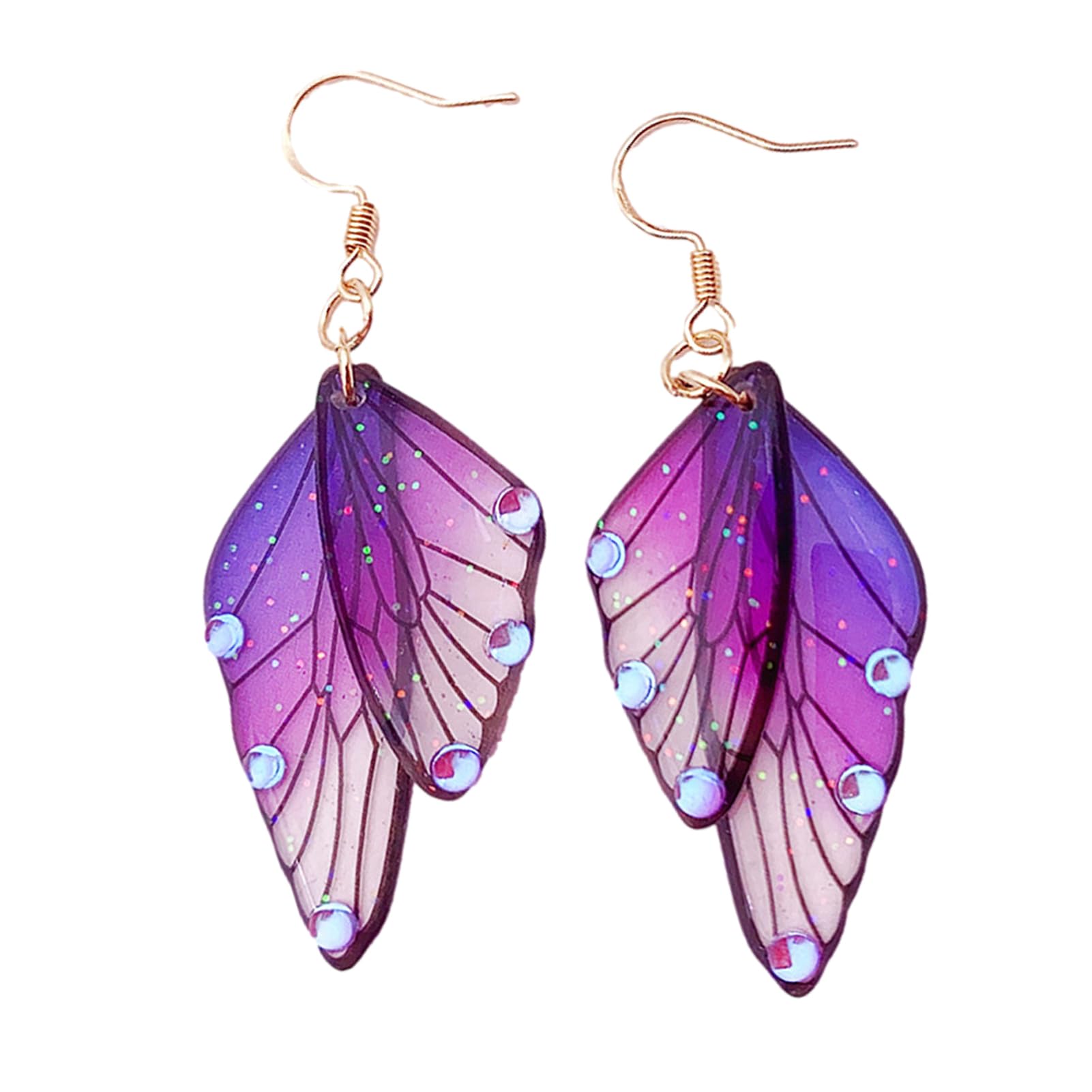 Boucles D'oreilles Papillon Avec Perles Et Strass - Idéales Mariage, Soirée - Neuf Avec étiquettes