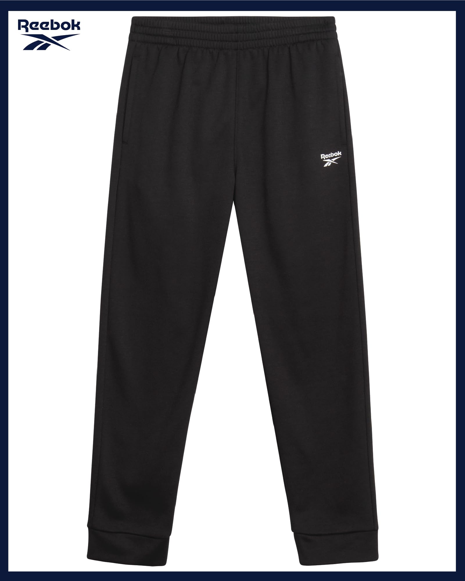 Reebok Boys Sweatpants Set - 2 Piece Fleece Pullover Hoodie Boys Sweatshirts and Youth Kids Jogger Sweatpants Athletic Sets