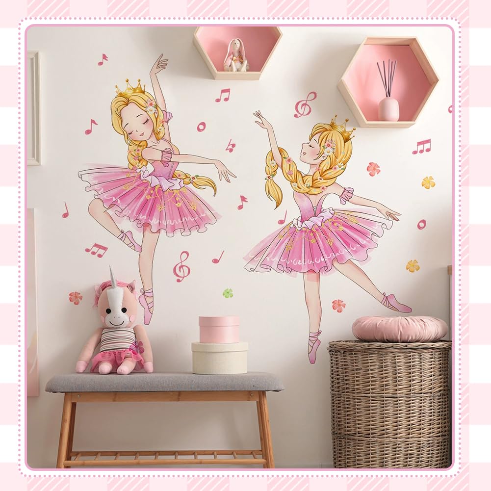 Ballet Girl Wall Sticker, Flower Fairy Wall Art Decals - Image 4