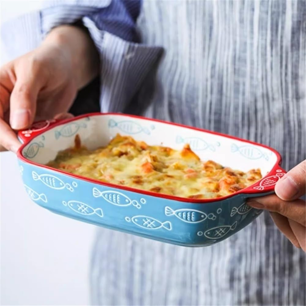 Backformen für Lasagne und gegrillte Nudeln, flache Böden und Keramik-Backformen für Küchen, Kuchen, Abendessen und Bankette, ideal für alle Kochbedürfnisse