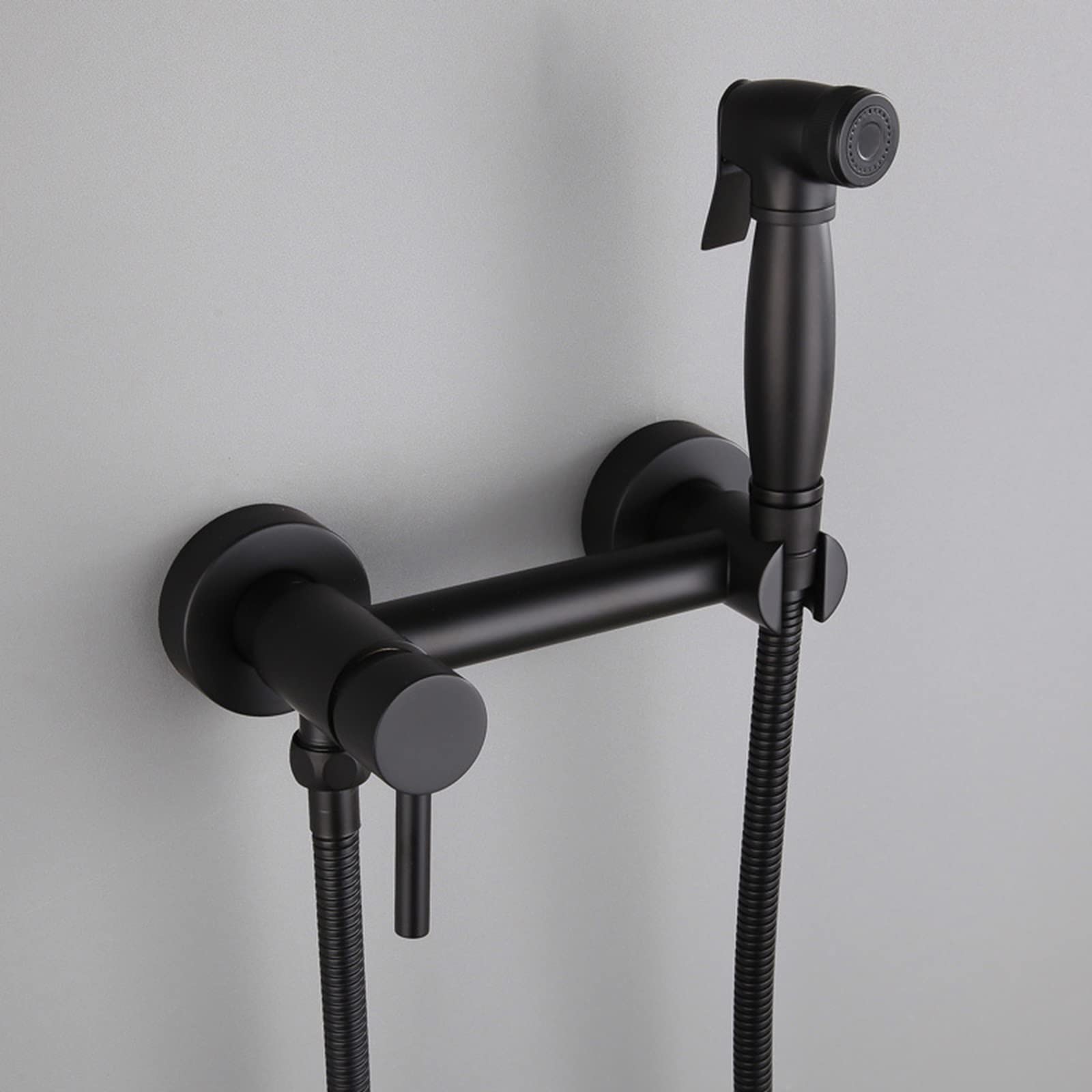 Bidet Handbrause Toilette Bidet Armaturen Set Schwarz Wandhalterung Bidet Sprühaufsatz Heiß und Kalt Einstellbar Toilette Bad Bidet, Brauseschlauch
